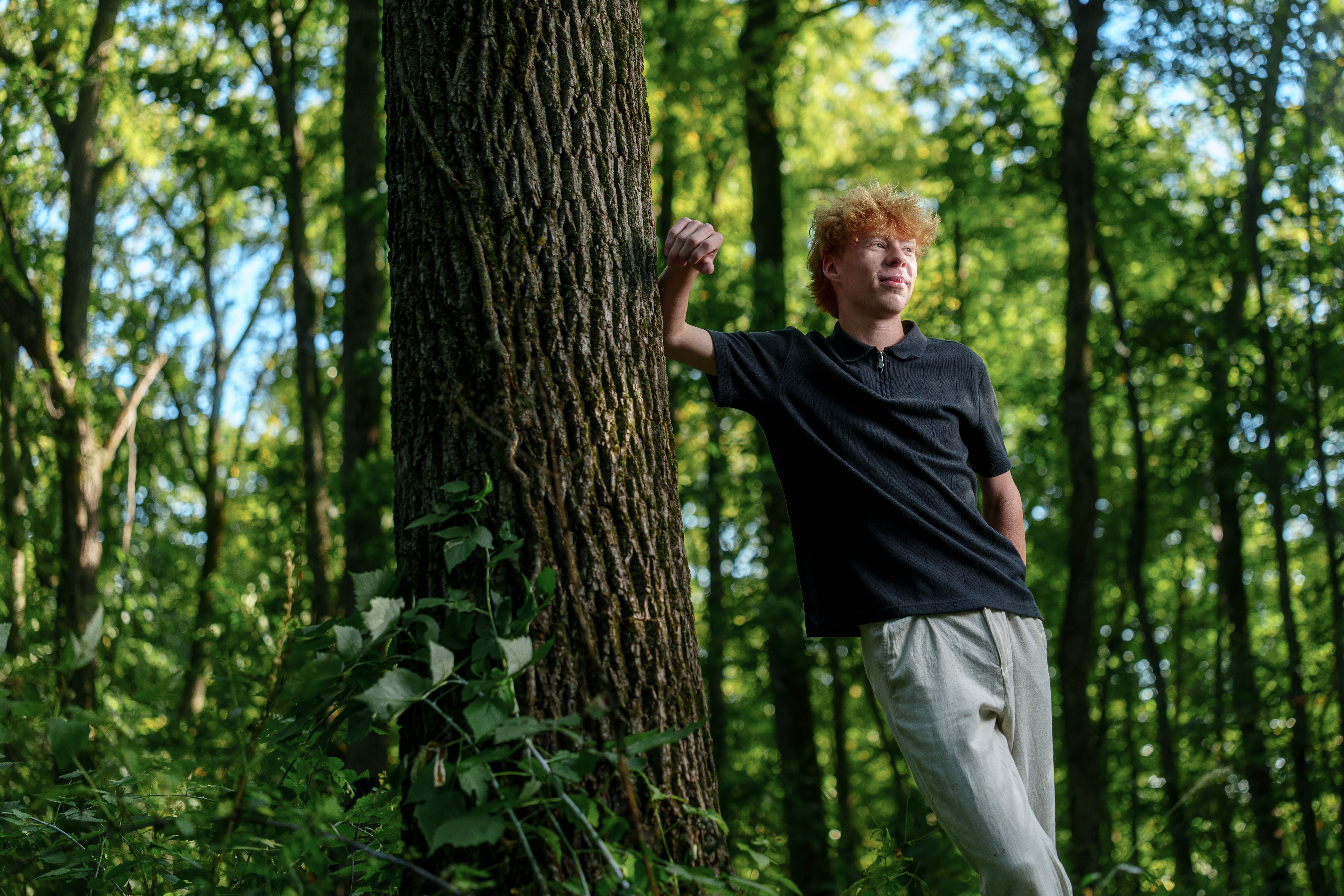 Click to View Larger Logan Meier poses for senior photos outside Monroe, Wisconsin on September 5th, 2025. Meirer will graduate in 2026. Photography by Ross Harried for Second Crop Creative.