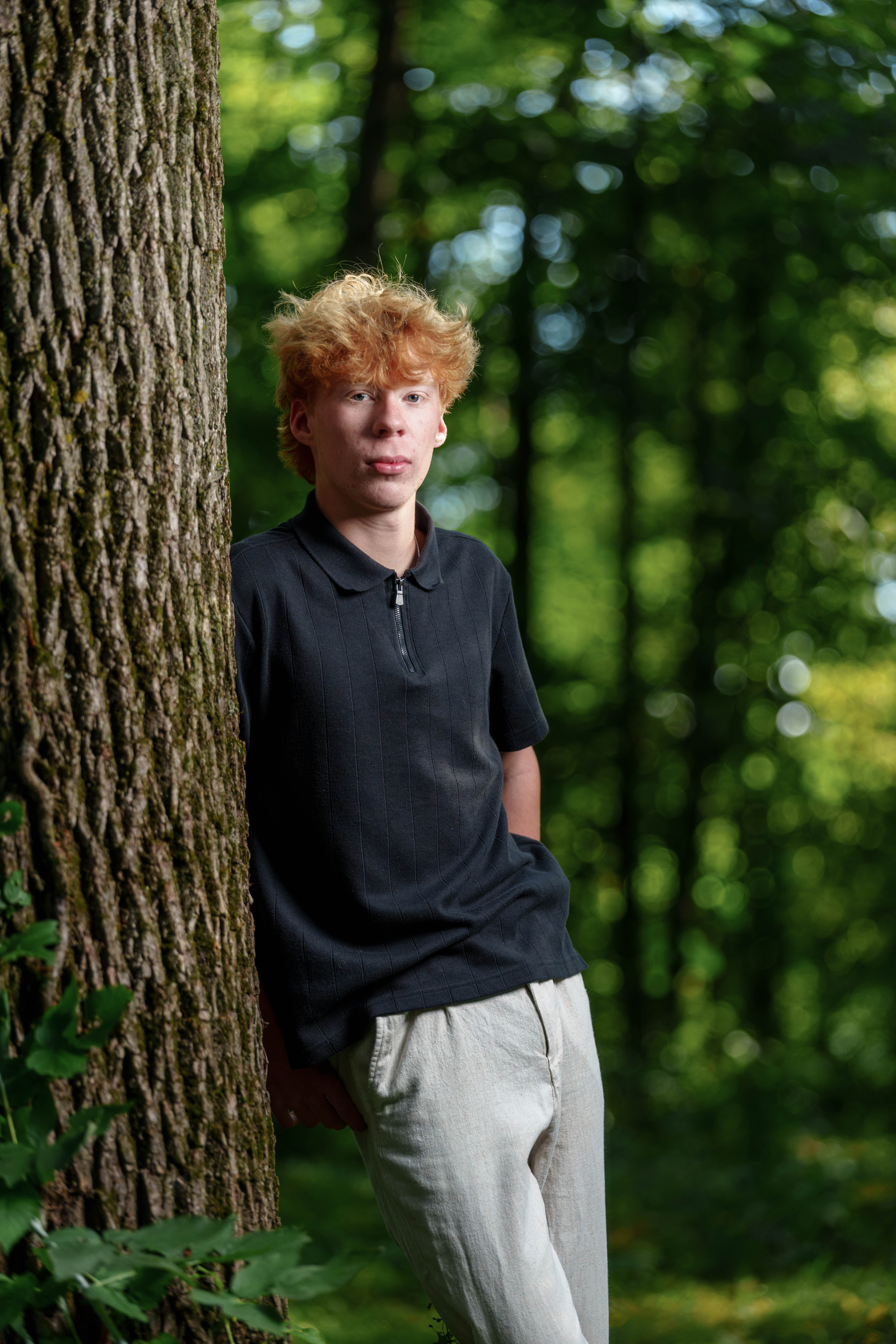 Click to View Larger Logan Meier poses for senior photos outside Monroe, Wisconsin on September 5th, 2025. Meirer will graduate in 2026. Photography by Ross Harried for Second Crop Creative.