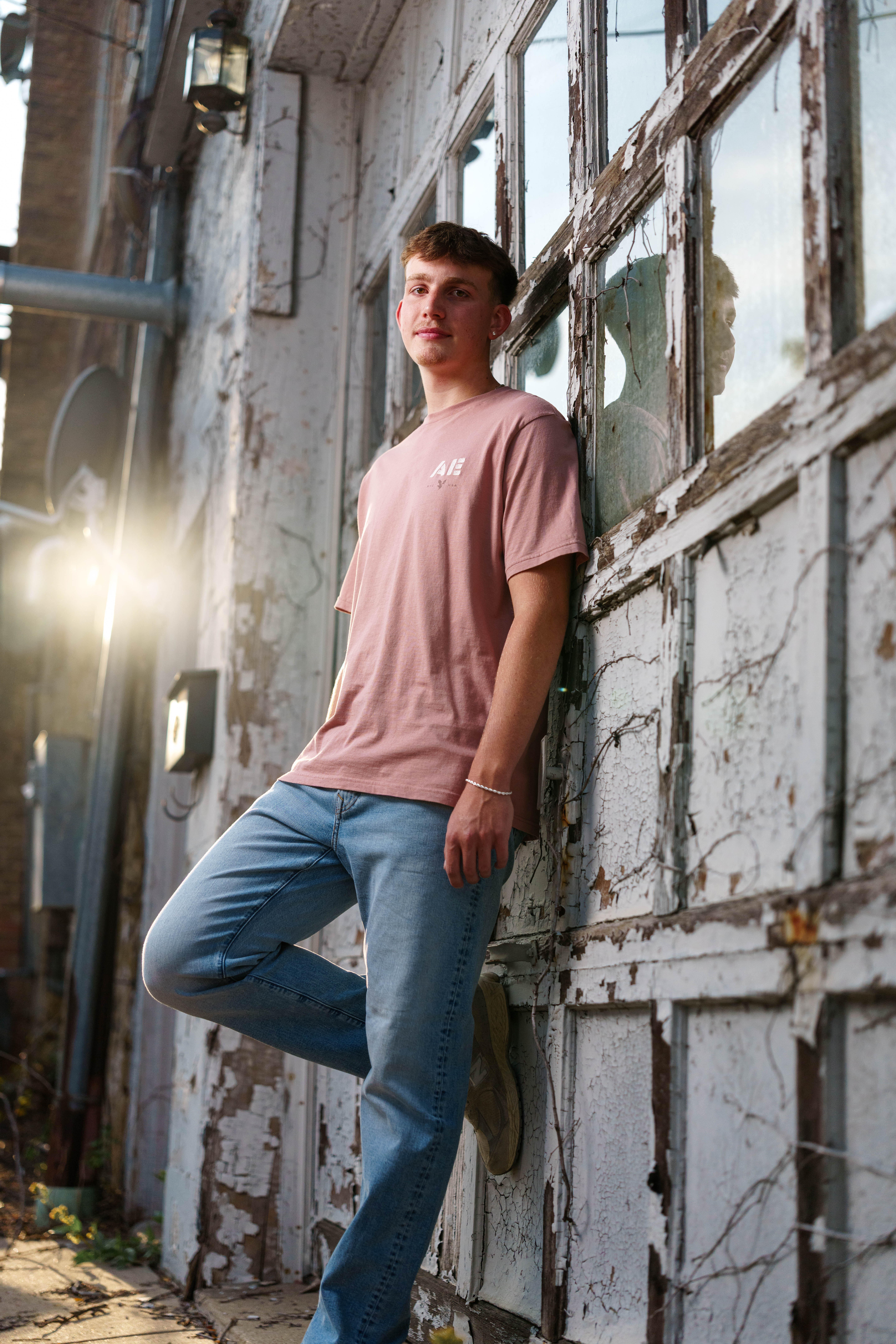 Click to View Larger Logan Taylor poses for senior photos in Monroe, Wisconsin on September 8th, 2025. Taylor will graduate in 2026. Photography by Ross Harried for Second Crop Creative.