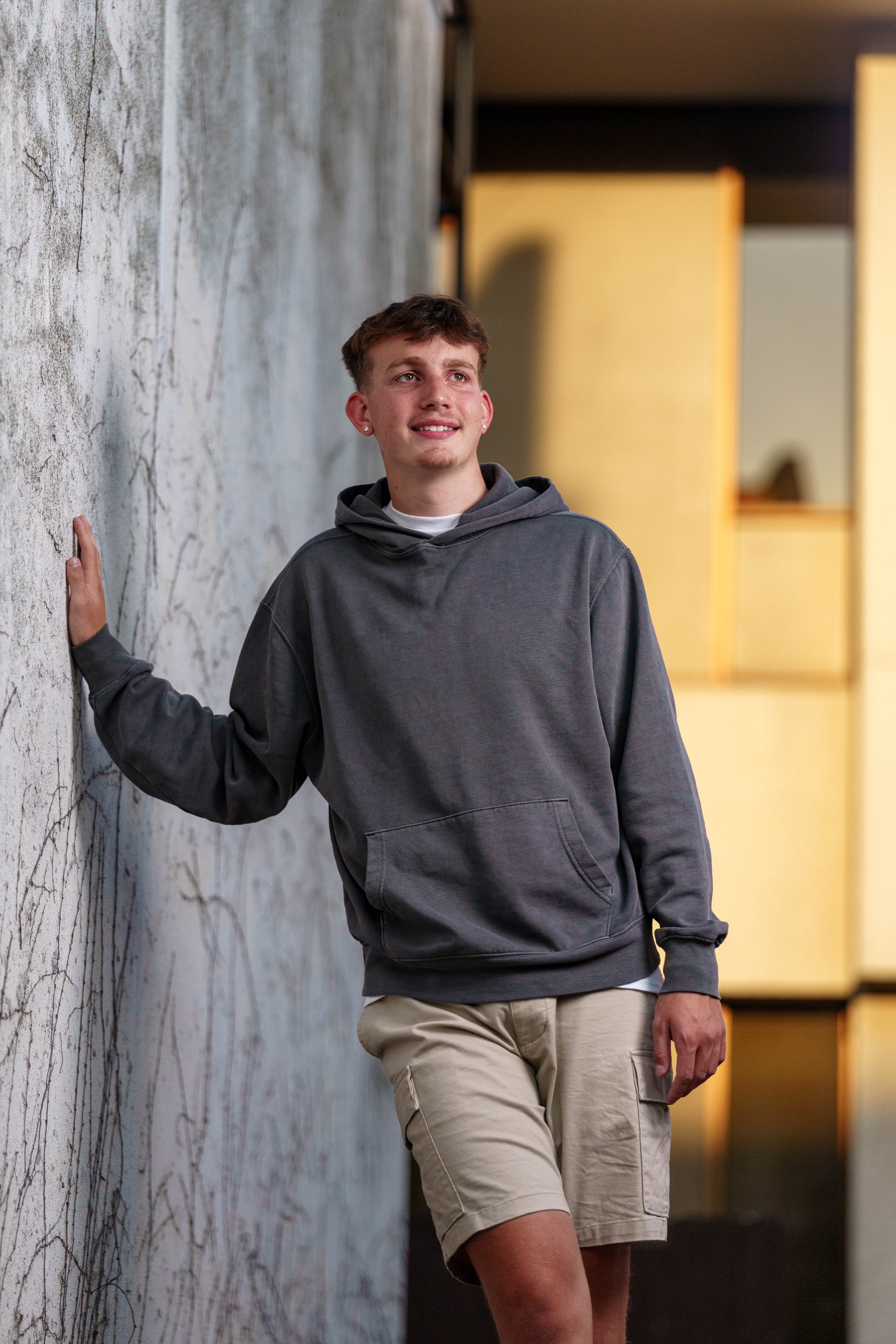 Click to View Larger Logan Taylor poses for senior photos in Monroe, Wisconsin on September 8th, 2025. Taylor will graduate in 2026. Photography by Ross Harried for Second Crop Creative.
