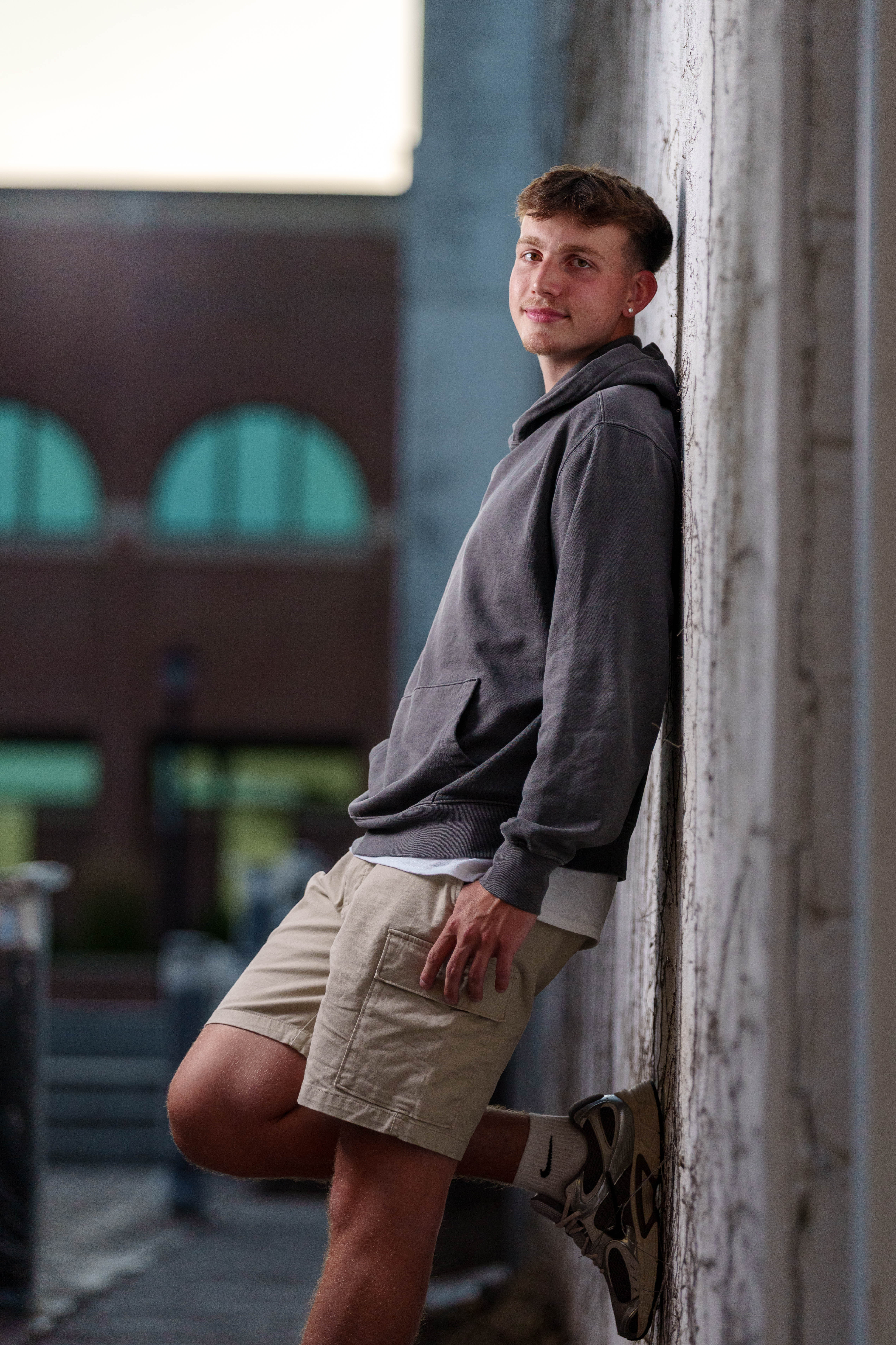Click to View Larger Logan Taylor poses for senior photos in Monroe, Wisconsin on September 8th, 2025. Taylor will graduate in 2026. Photography by Ross Harried for Second Crop Creative.