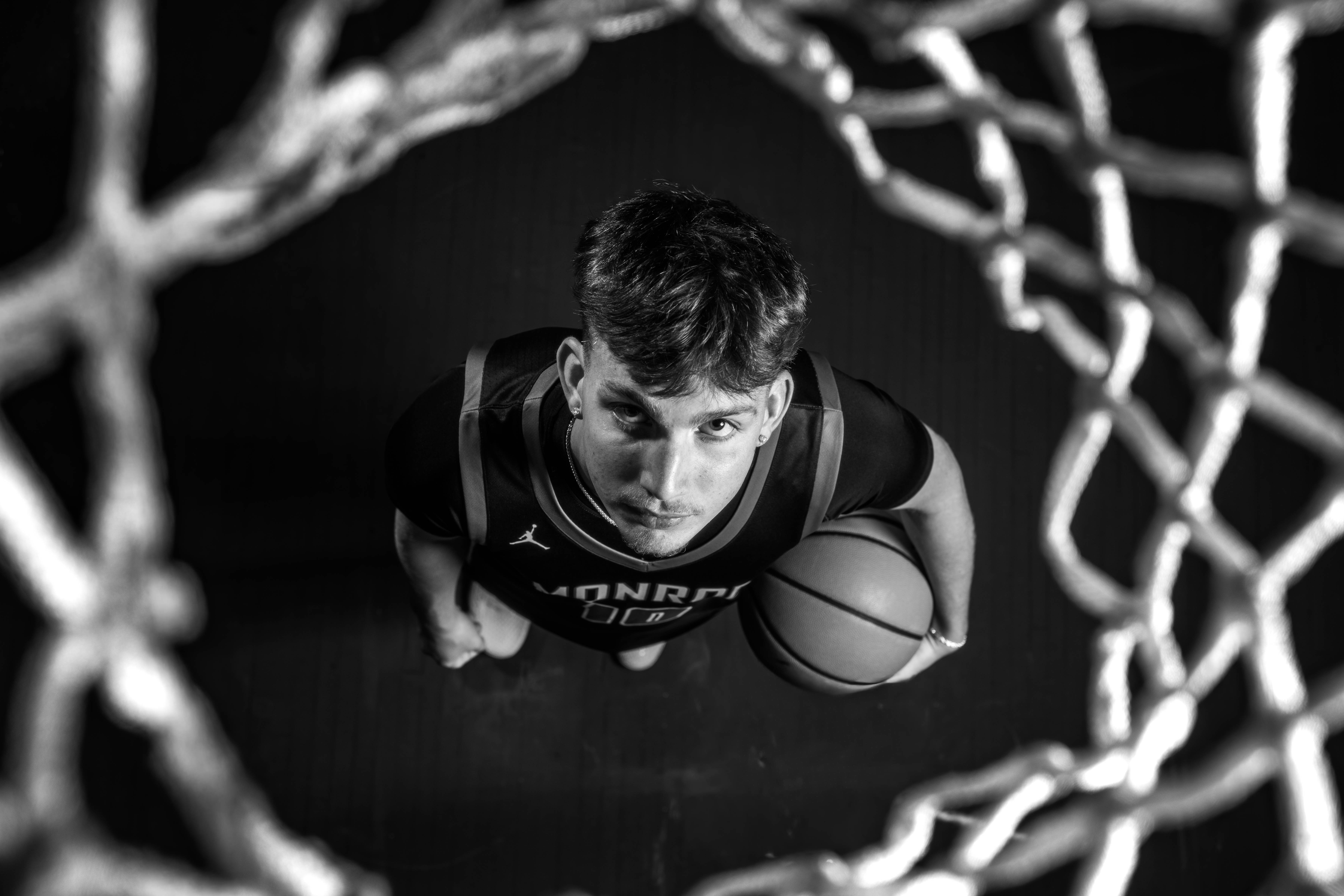 Click to View Larger Logan Taylor poses for senior photos in Monroe, Wisconsin on September 8th, 2025. Taylor will graduate in 2026. Photography by Ross Harried for Second Crop Creative.
