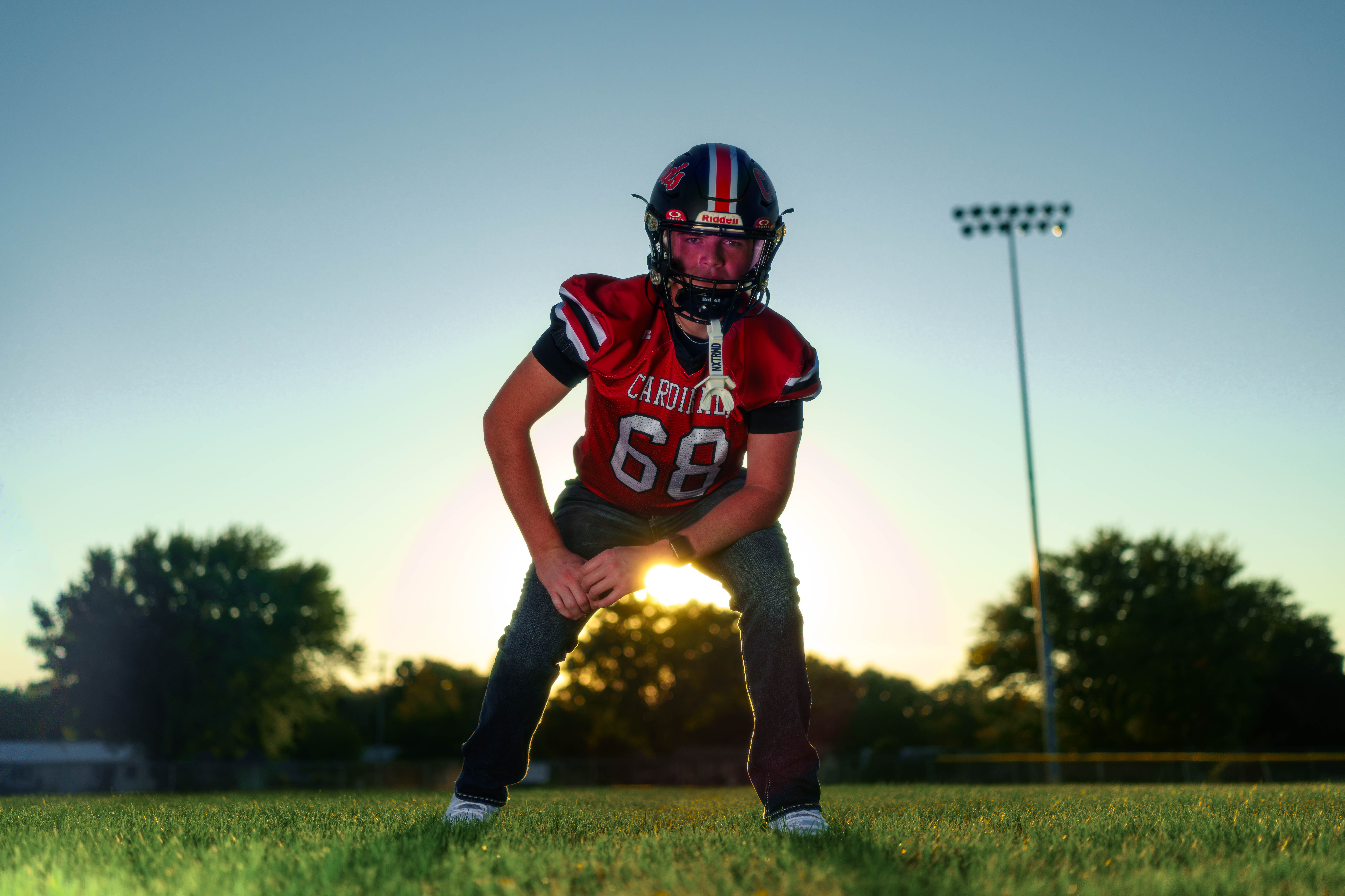 Lucas Keating poses for senior photos in Brodhead, Wisconsin on September 14th, 2025. Keating will graduate in 2026. Photography by Ross Harried for Second Crop Creative.