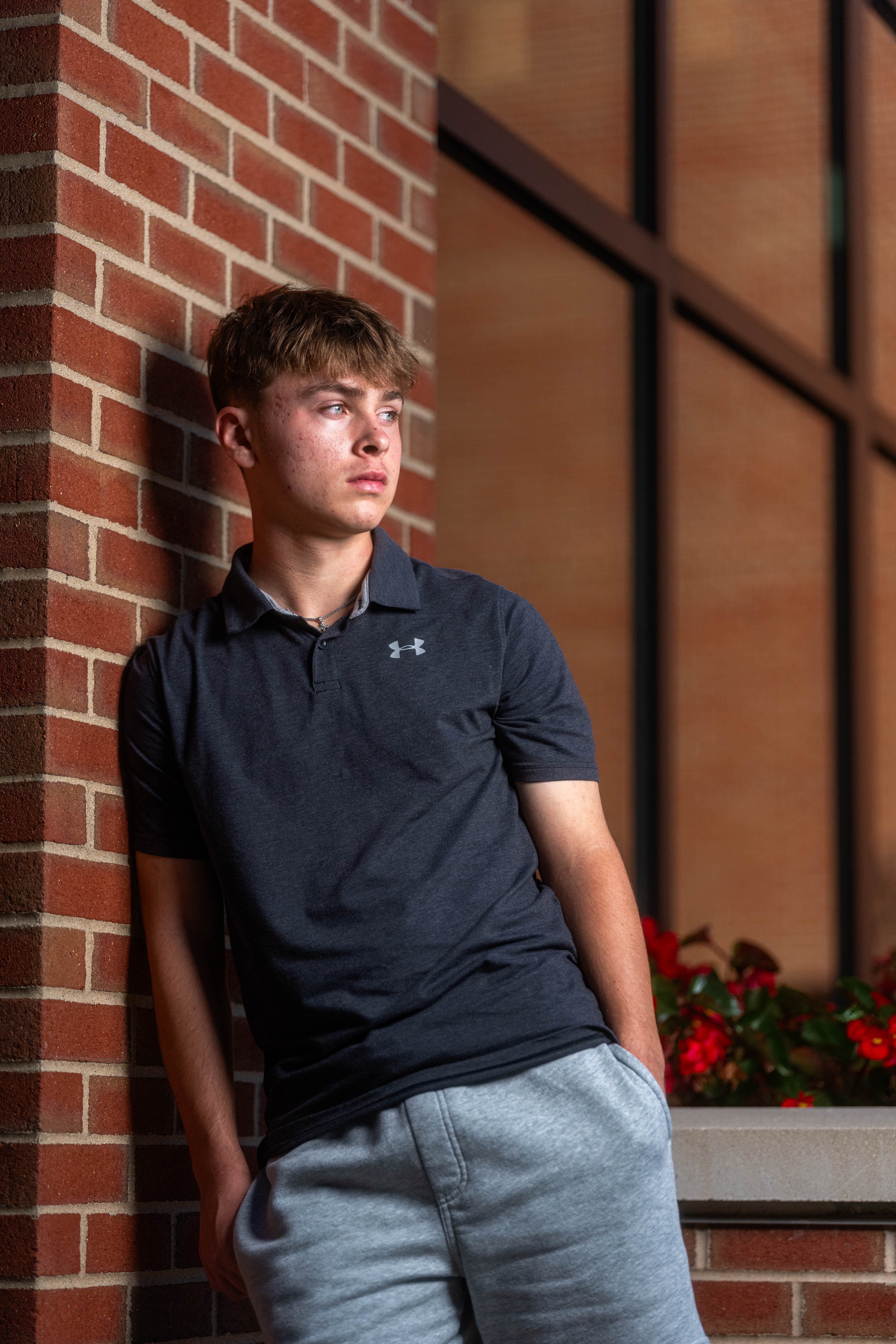 Preston Reed poses for senior photos in Mt. Horeb, Wisconsin on September 28th, 2025. Reed will graduate in 2026. Photography by Ross Harried for Second Crop Creative.