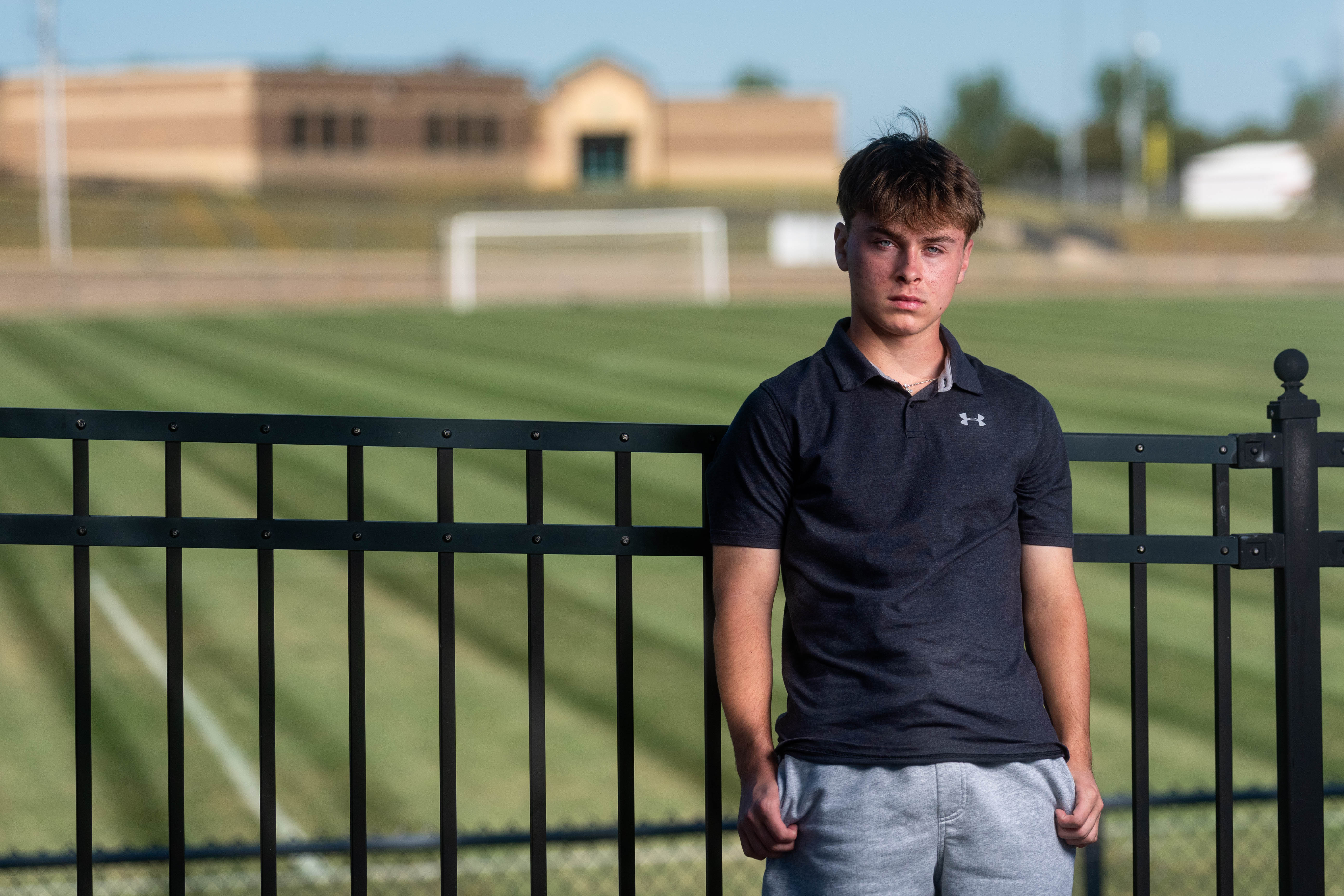 Preston Reed poses for senior photos in Mt. Horeb, Wisconsin on September 28th, 2025. Reed will graduate in 2026. Photography by Ross Harried for Second Crop Creative.