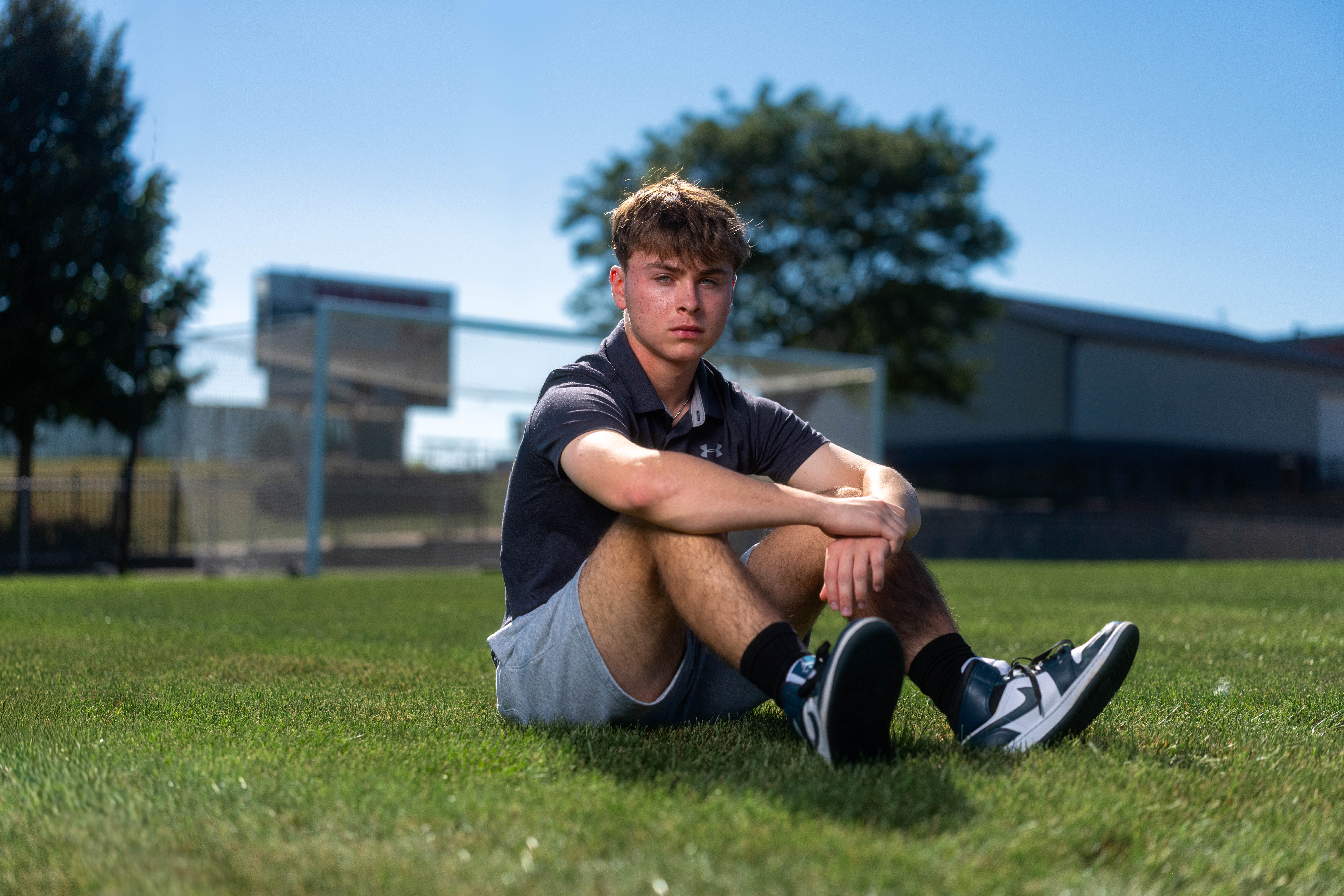 Preston Reed poses for senior photos in Mt. Horeb, Wisconsin on September 28th, 2025. Reed will graduate in 2026. Photography by Ross Harried for Second Crop Creative.