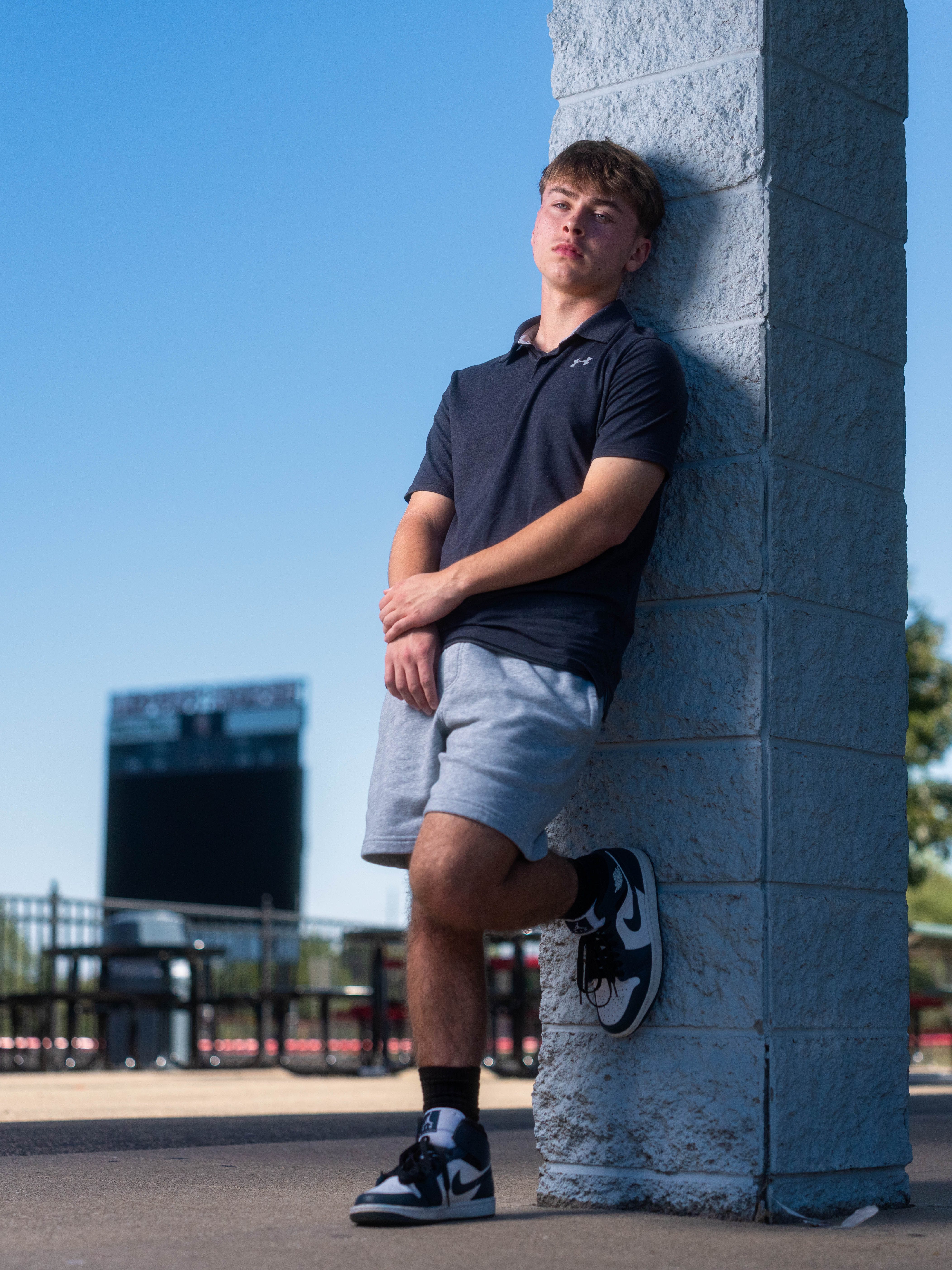 Preston Reed poses for senior photos in Mt. Horeb, Wisconsin on September 28th, 2025. Reed will graduate in 2026. Photography by Ross Harried for Second Crop Creative.