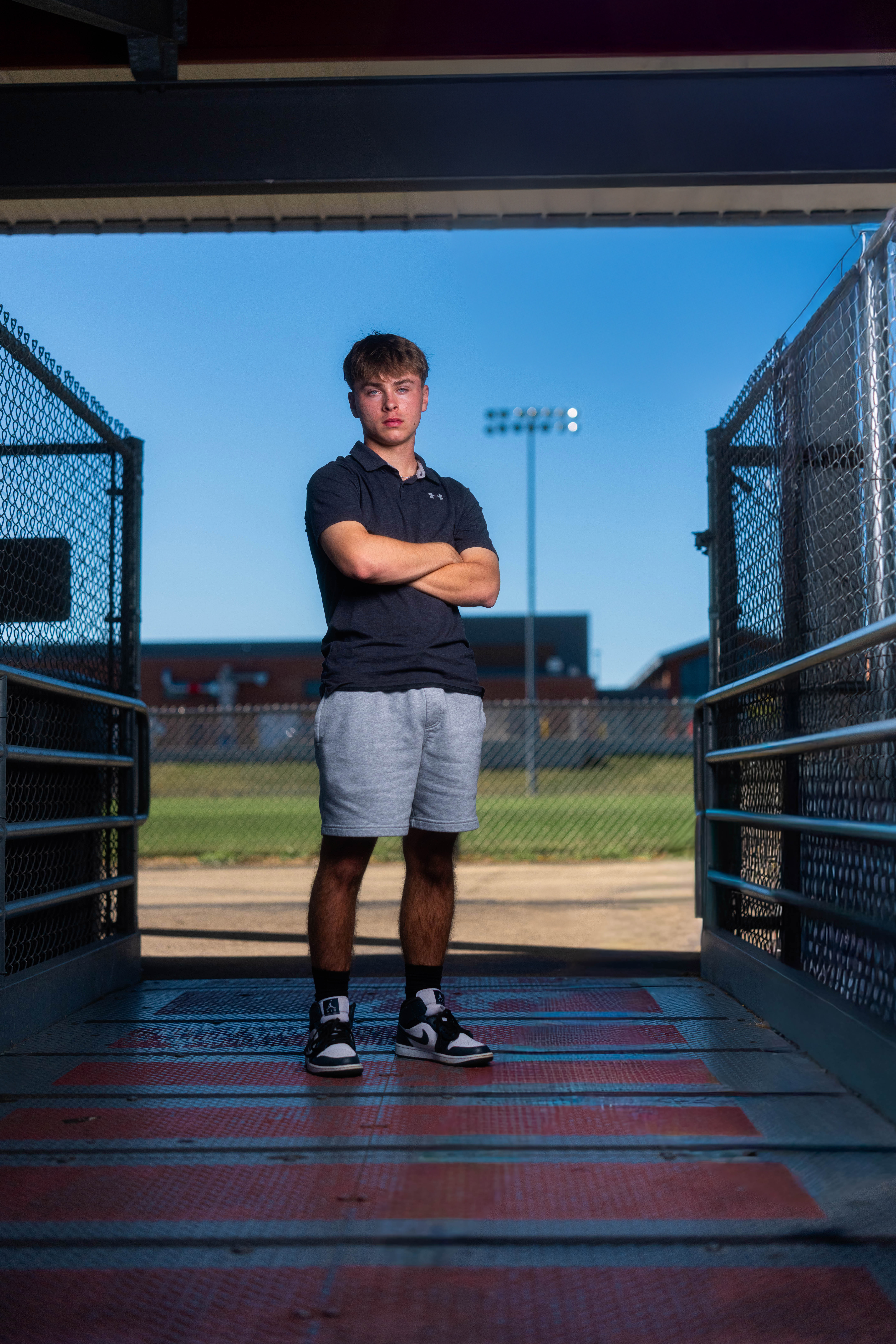 Preston Reed poses for senior photos in Mt. Horeb, Wisconsin on September 28th, 2025. Reed will graduate in 2026. Photography by Ross Harried for Second Crop Creative.