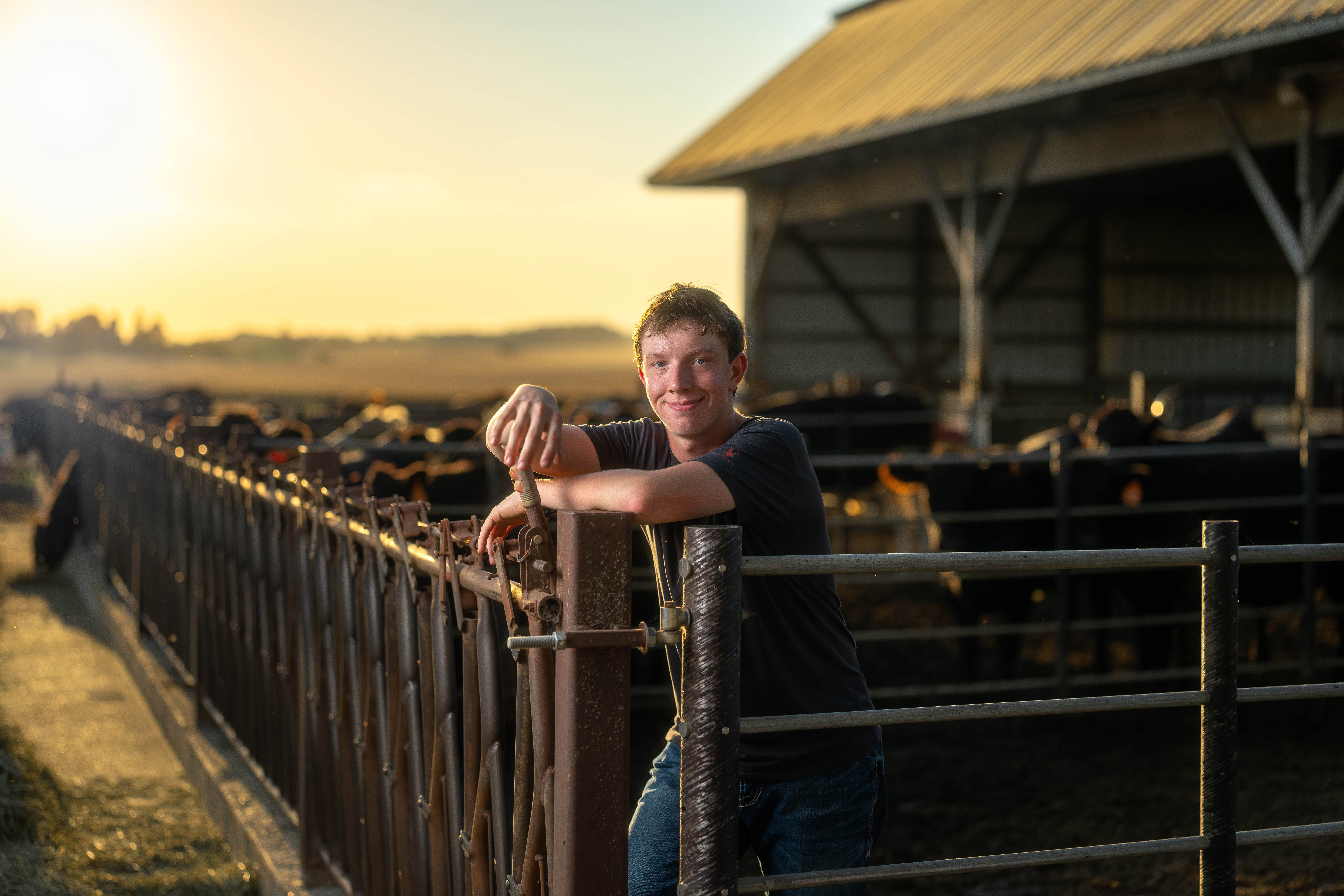 Coldan Altmann poses for senior photos in Monroe, Wisconsin on September 29th, 2025. Altmann will graduate in 2026. Photography by Ross Harried for Second Crop Creative.