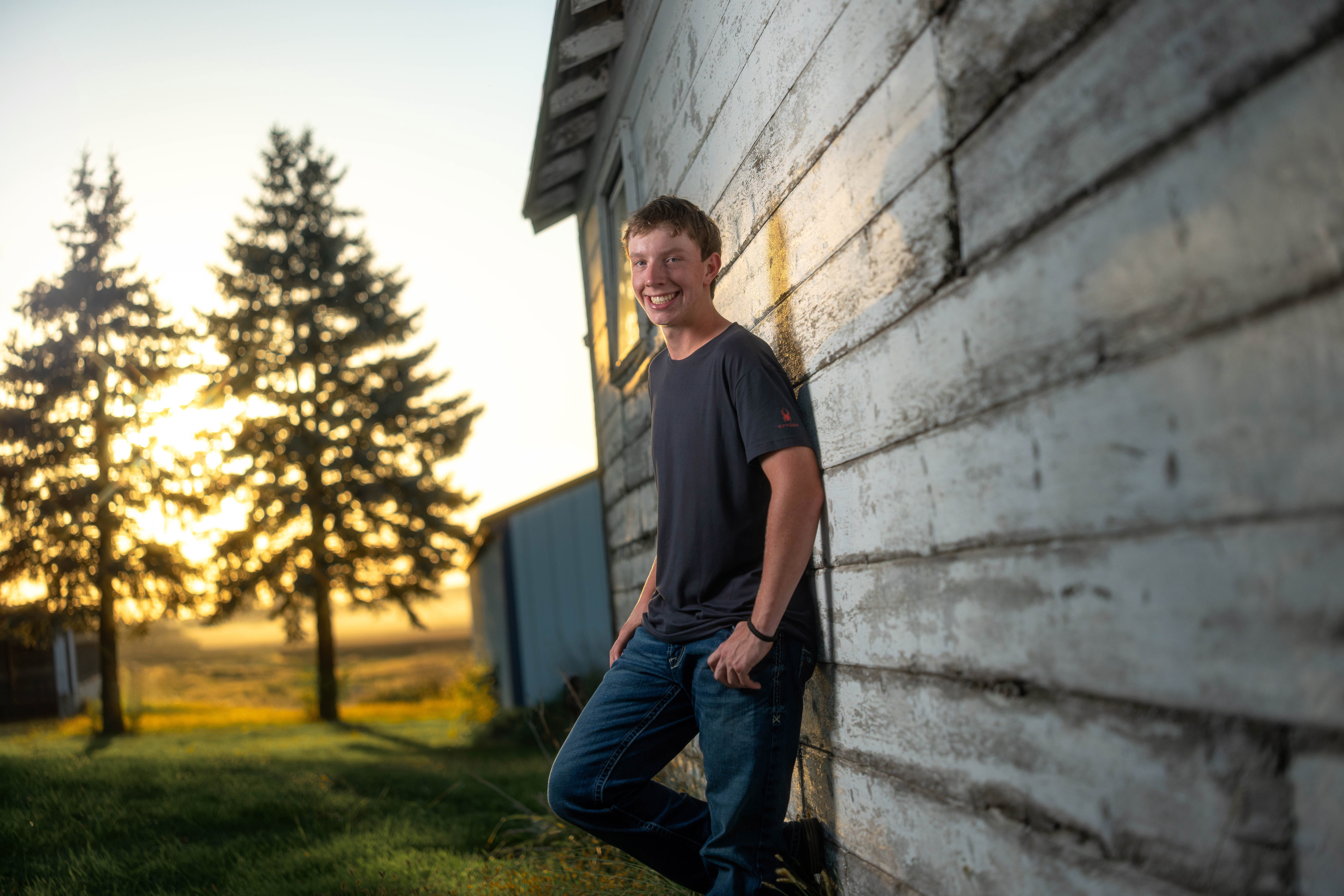 Coldan Altmann poses for senior photos in Monroe, Wisconsin on September 29th, 2025. Altmann will graduate in 2026. Photography by Ross Harried for Second Crop Creative.