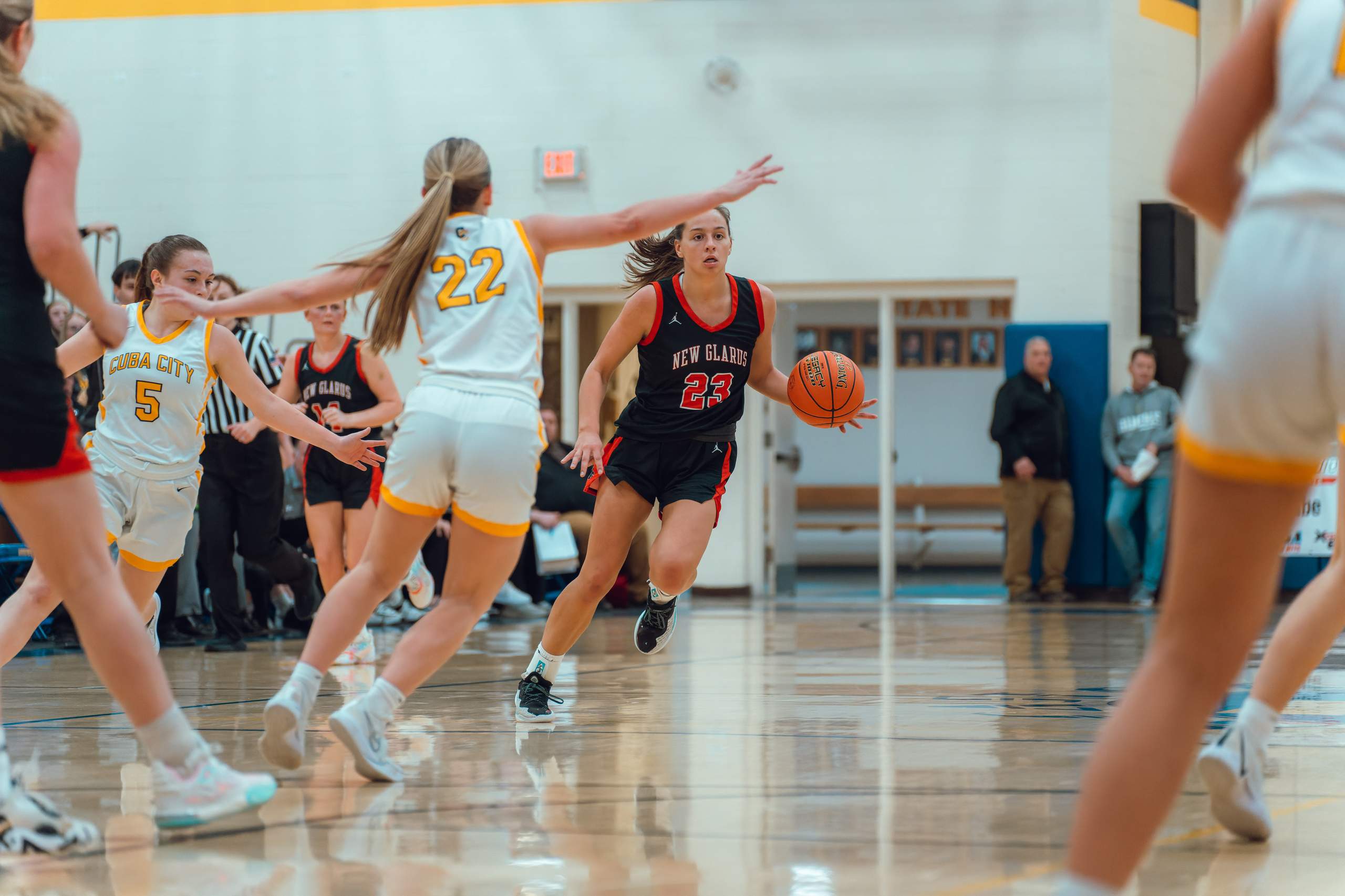 New Glarus Girls vs. Cuba City, February 29th, 2024, photography by Ross Harried for Second Crop Sports