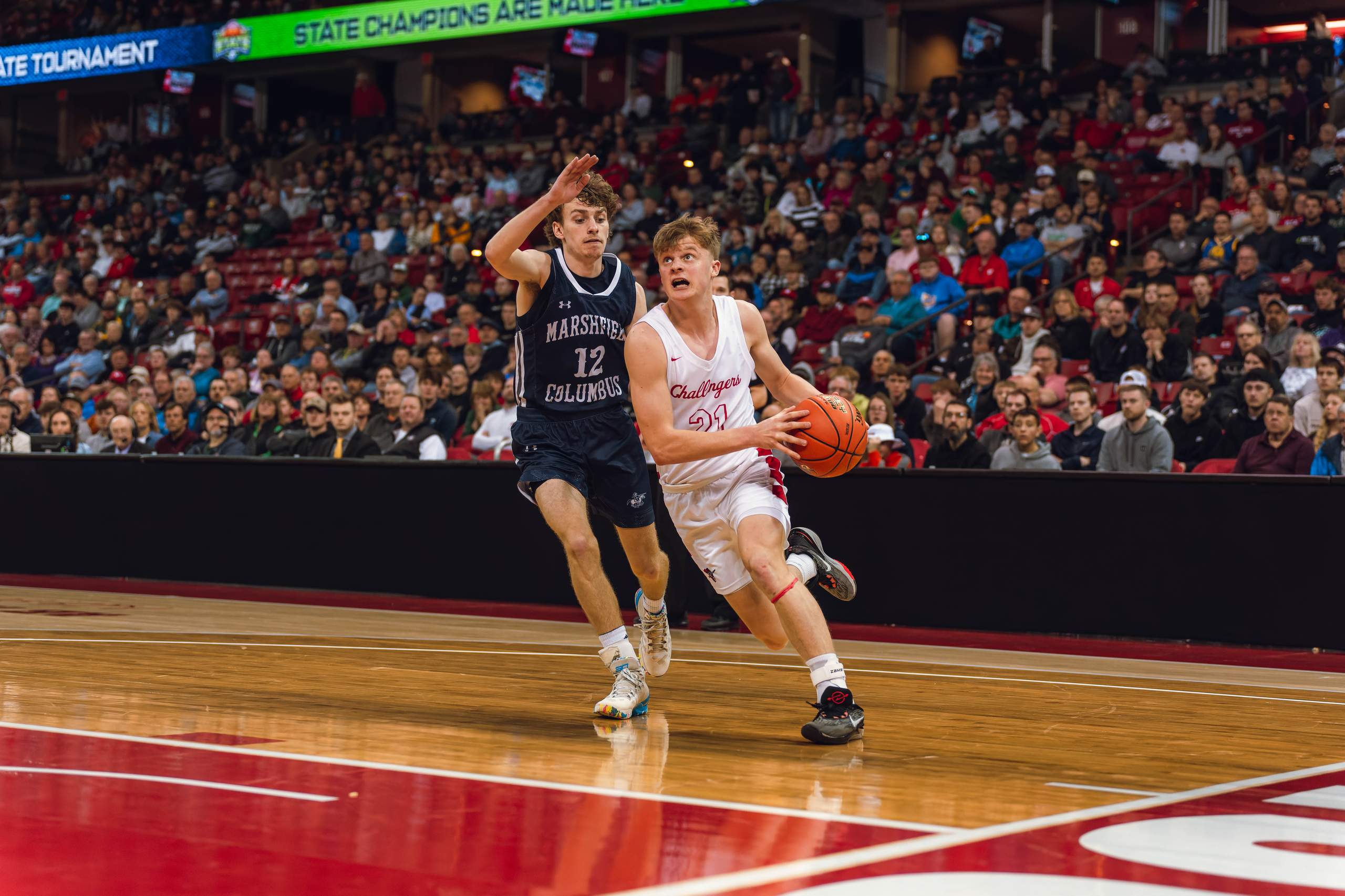 WIAA Boys Division 5 Championship Game between Columbus Catholic and Abundant Life Christian, photography by Ross Harried for Second Crop Sports