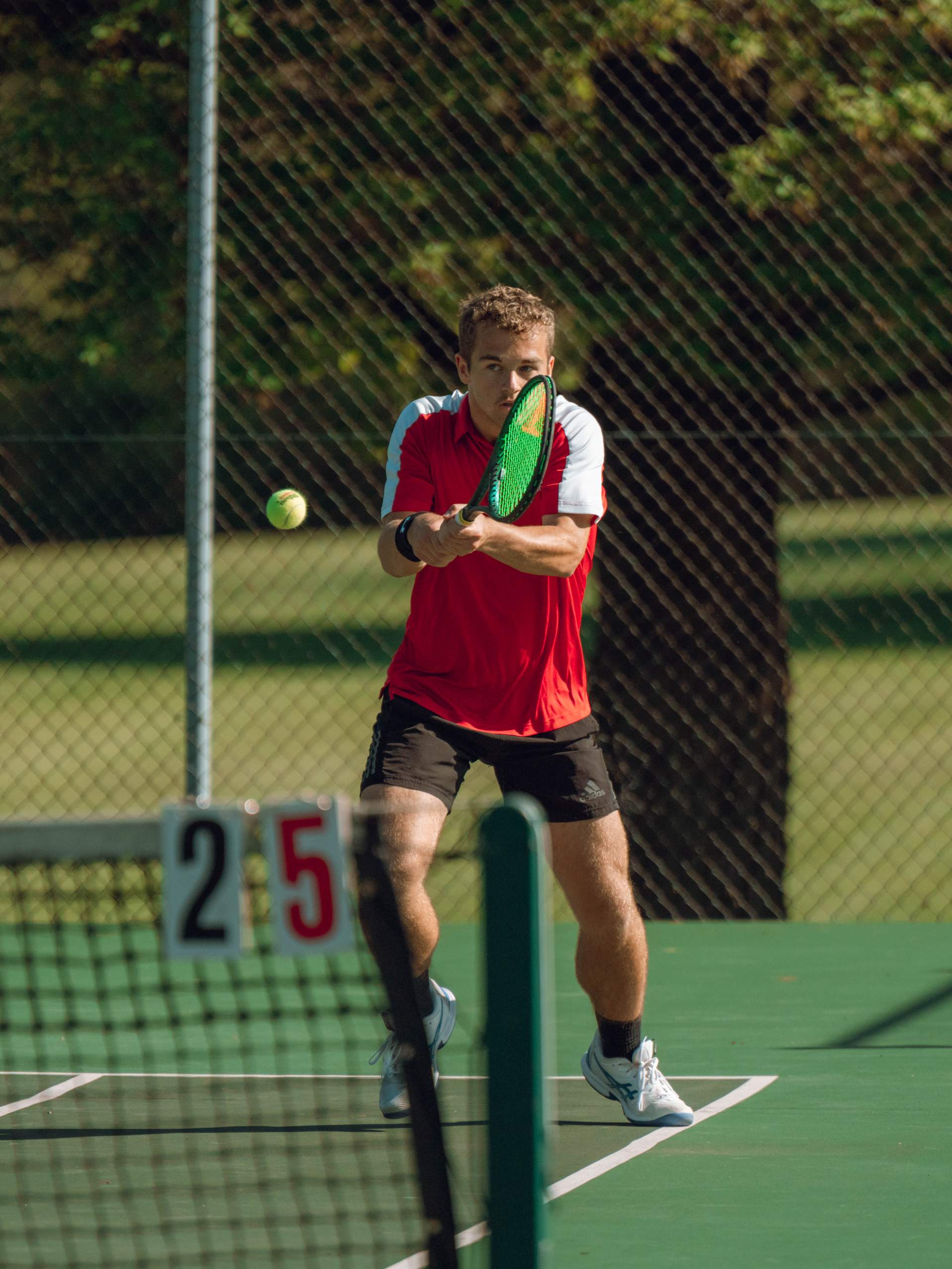 Monroe Tennis vs. Whitewater May 6th, 2024 in Monroe, WI, photography by Ross Harried for Second Crop Sports