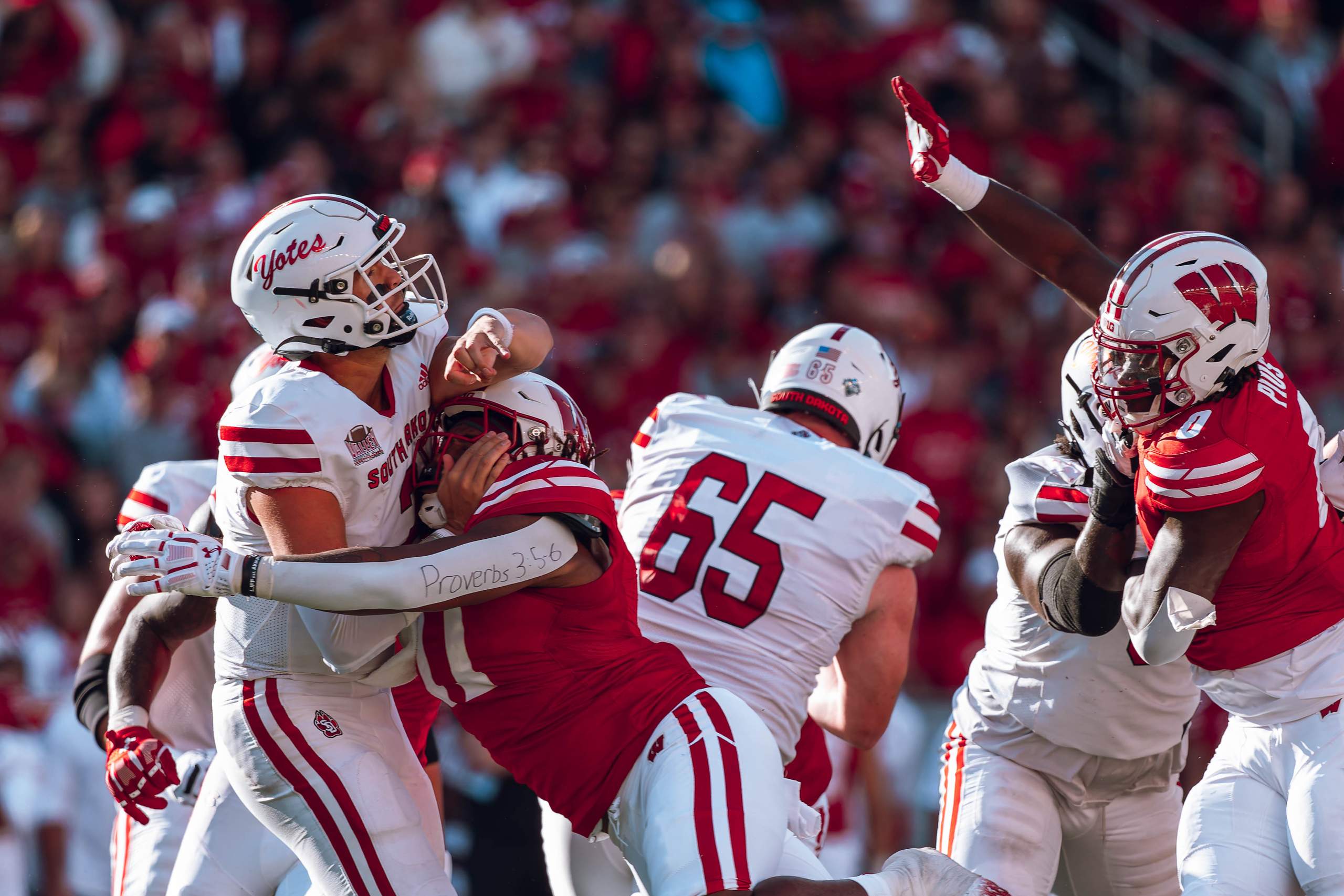 Wisconsin Badgers vs. South Dakota Coyotes at Camp Randall Stadium September 7, 2024, photography by Ross Harried for Second Crop Sports