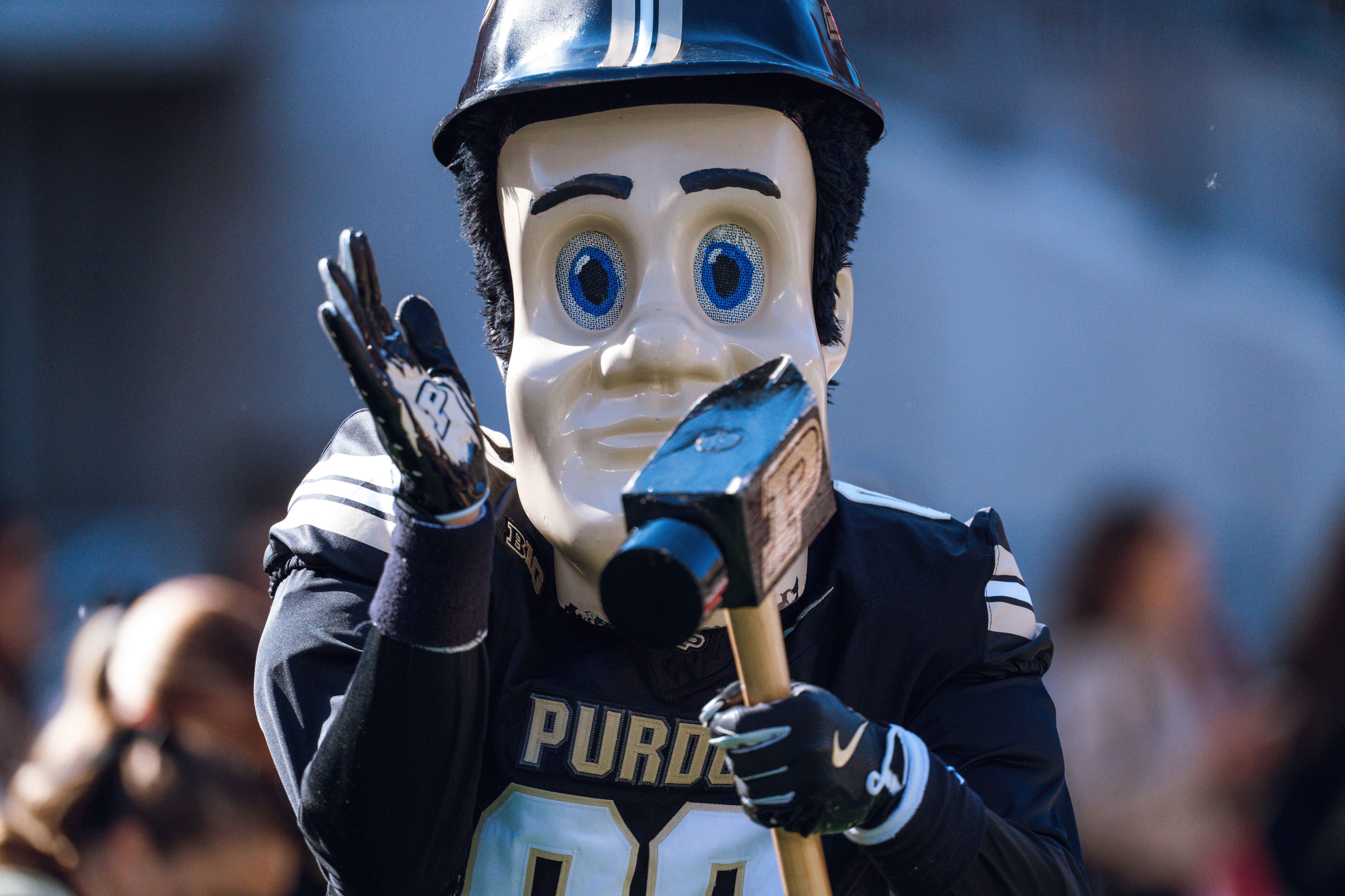 Purdue Pete at Camp Randall Stadium on October 5, 2024 in Madison, Wisconsin. Photography by Ross Harried for Second Crop Sports.