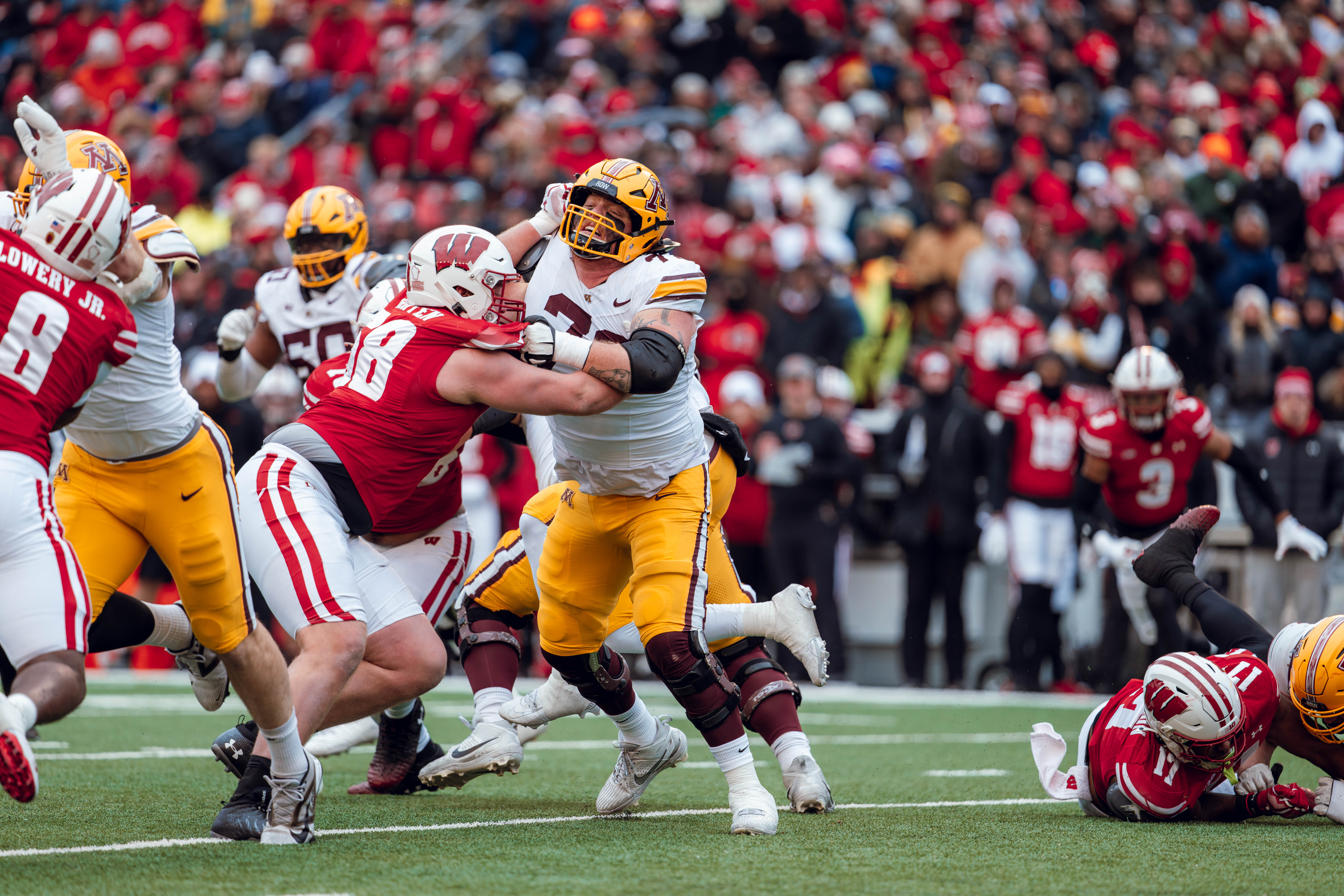 Wisconsin Badgers vs. Minnesota Golden Gophers at Camp Randall Stadium on November 29, 2024 in Madison, Wisconsin. Photography by Ross Harried for Second Crop Sports.