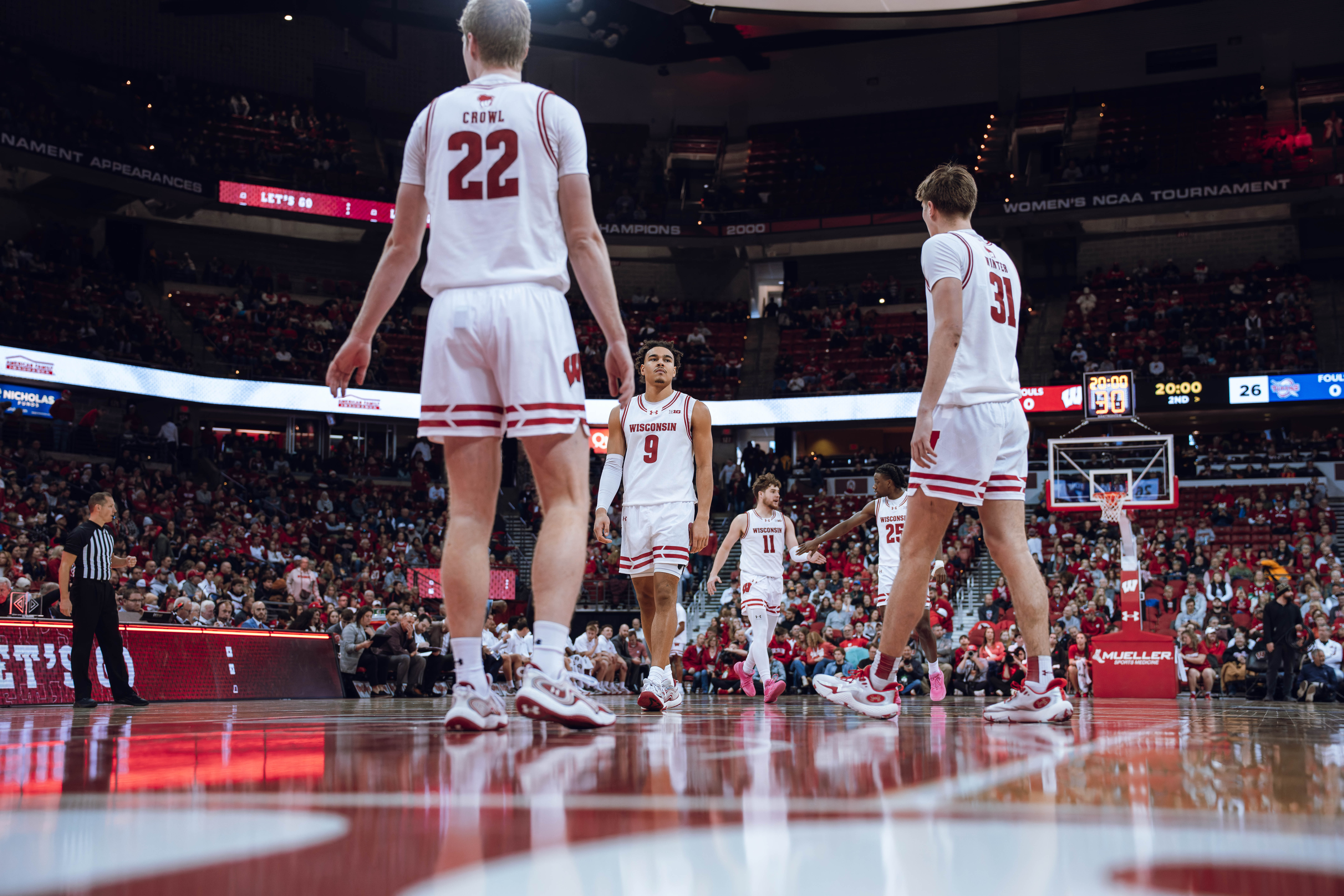 Wisconsin Badgers vs. Detroit Mercy Titans at Kohl Center on December 22, 2024 in Madison, Wisconsin. Photography by Ross Harried for Second Crop Sports.