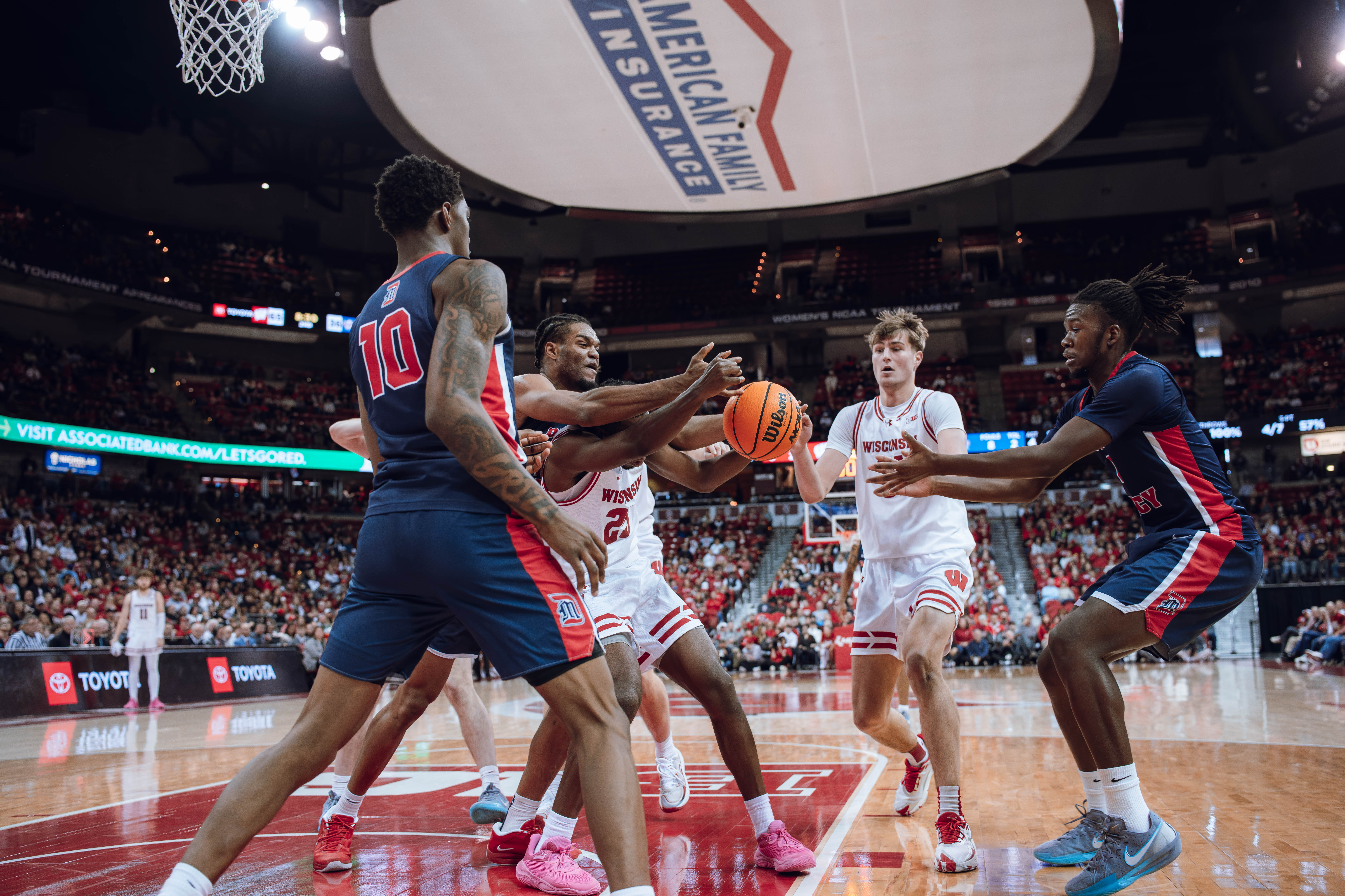 Wisconsin Badgers vs. Detroit Mercy Titans at Kohl Center on December 22, 2024 in Madison, Wisconsin. Photography by Ross Harried for Second Crop Sports.