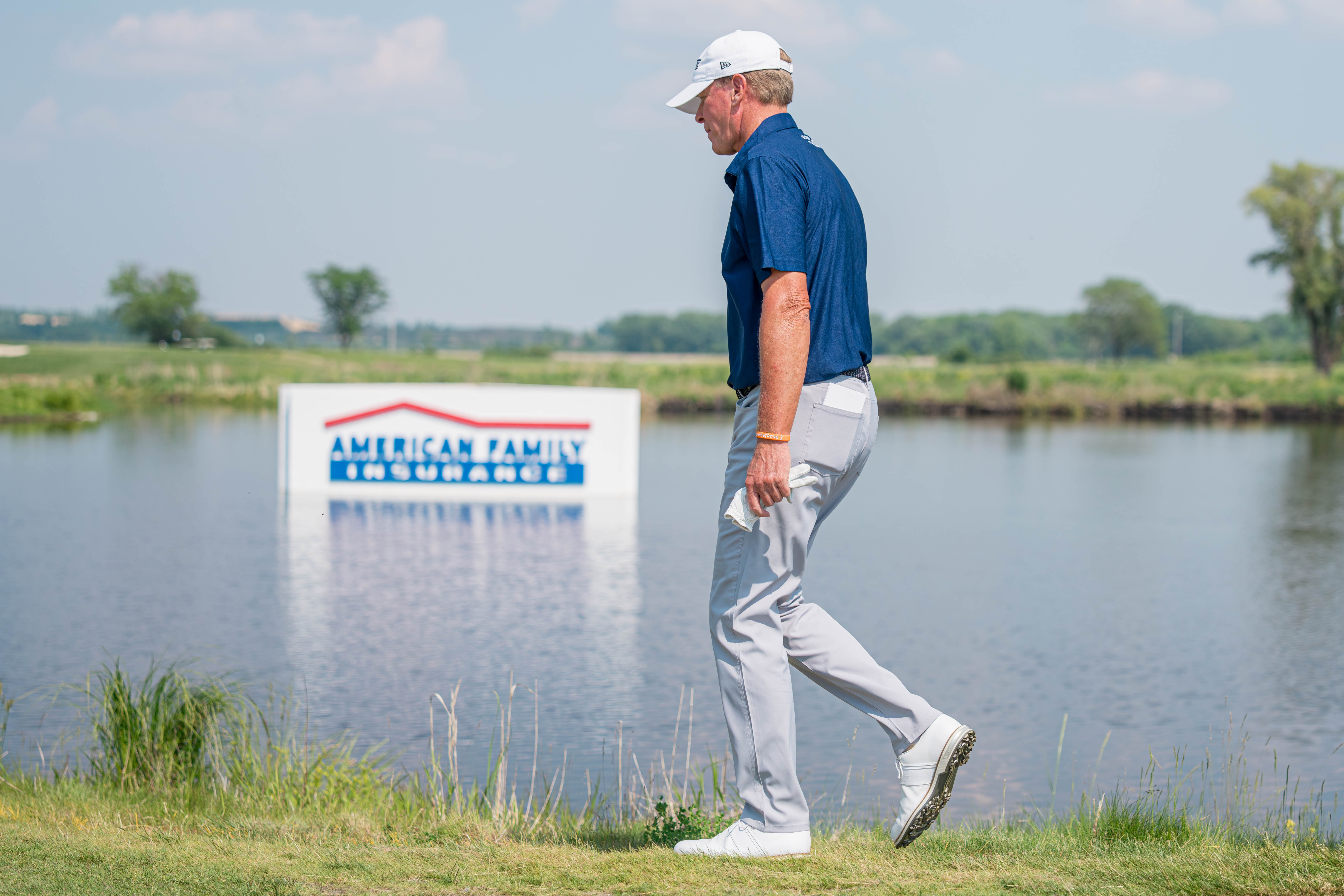 Steve Stricker heads to hole 17 during round 1 of The American Family Insurance Championship at TPC Wisconsin in Madison, Wisconsin on June 6th, 2025. Photography by Ross Harried for Second Crop Sports.