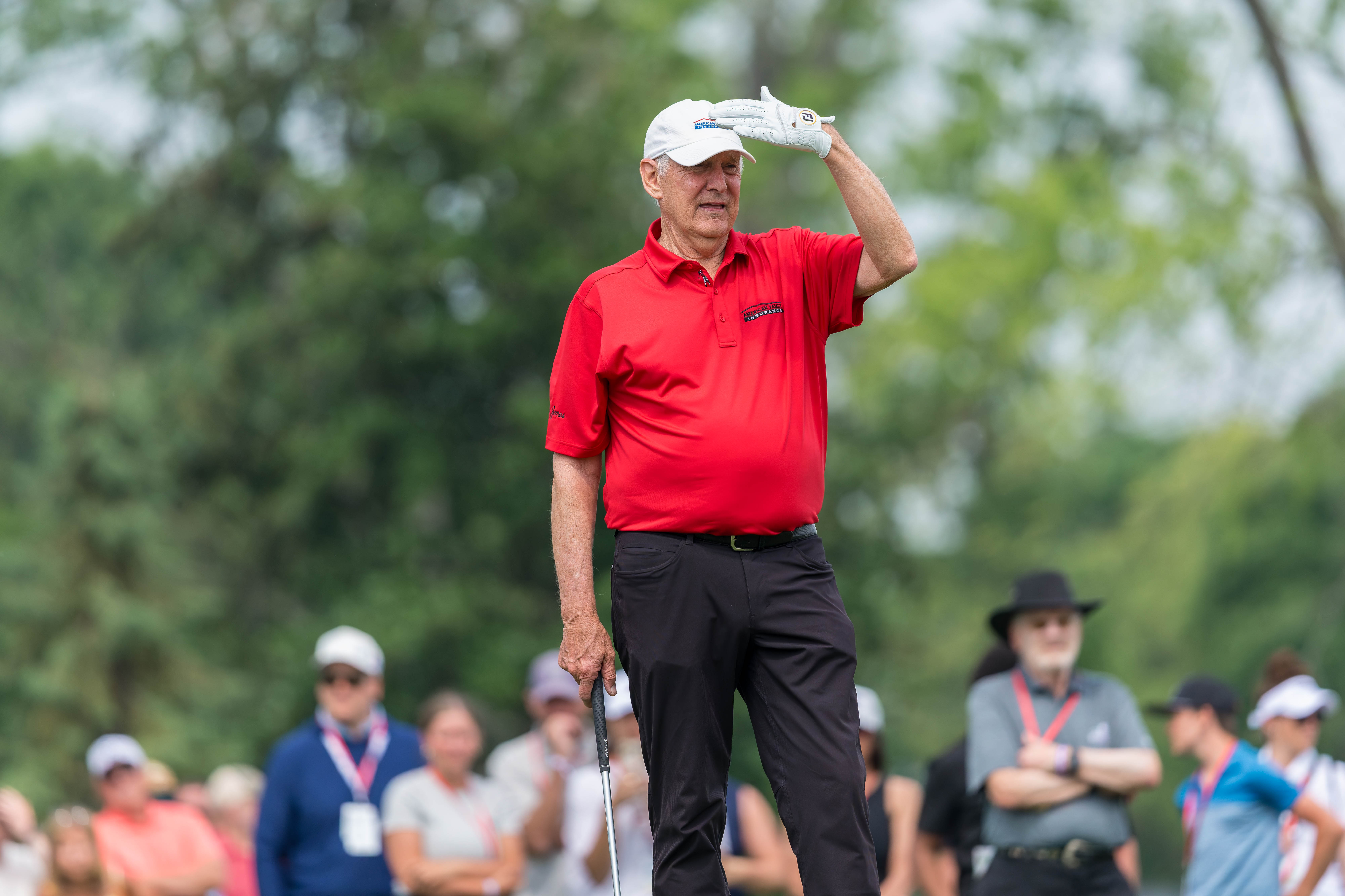 Andy North surveys hole 14 during round 2 of The American Family Insurance Championship at TPC Wisconsin in Madison, Wisconsin on June 7th, 2025. Photography by Ross Harried for Second Crop Sports.