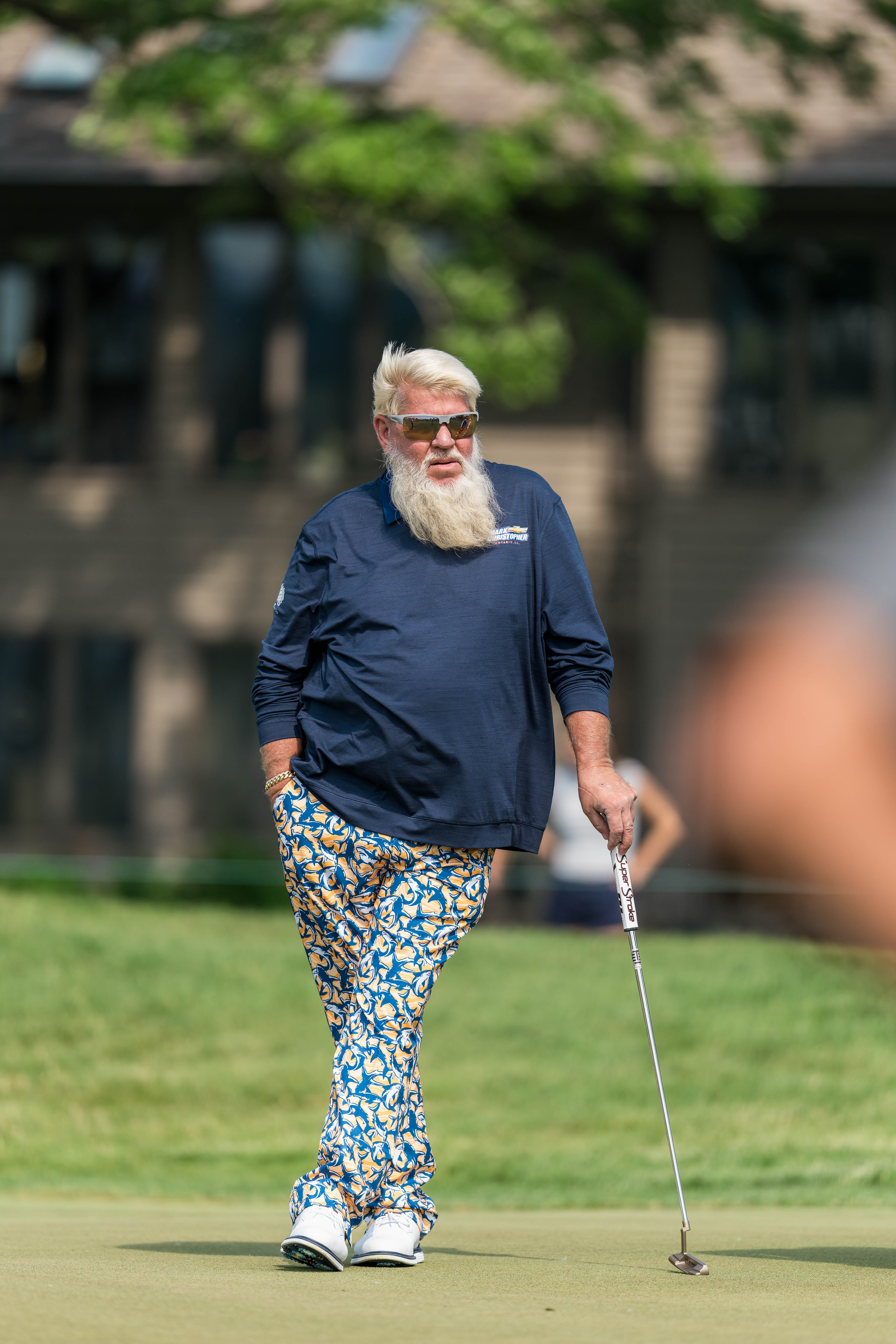 John Daly watches play on the 12th hole during round 3 of The American Family Insurance Championship at TPC Wisconsin in Madison, Wisconsin on June 8th, 2025. Photography by Ross Harried for Second Crop Sports.