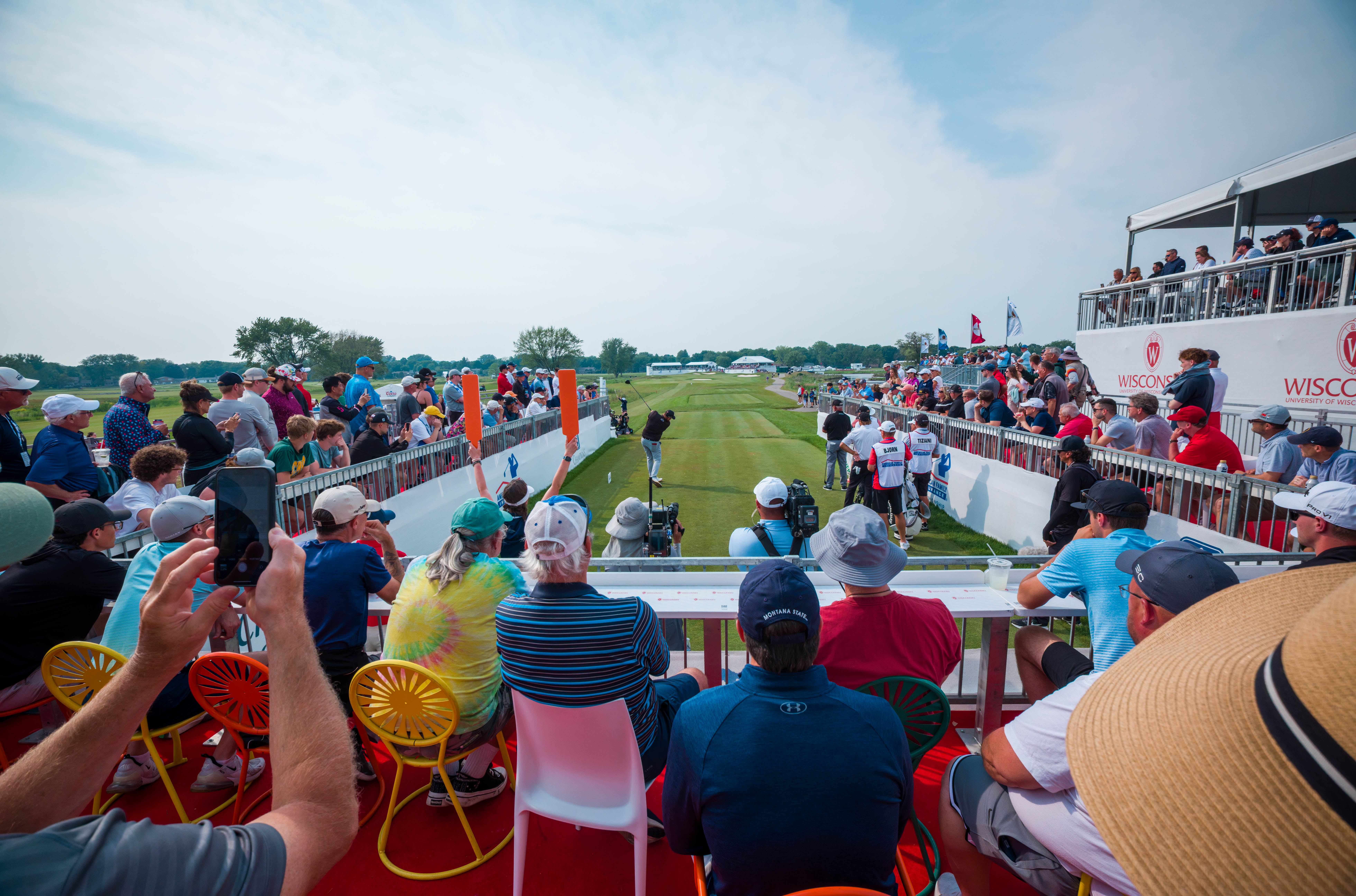 Thomas Bjørn hits a tee shot on the 15th tee during round 3 of The American Family Insurance Championship at TPC Wisconsin in Madison, Wisconsin on June 8th, 2025. Photography by Ross Harried for Second Crop Sports.
