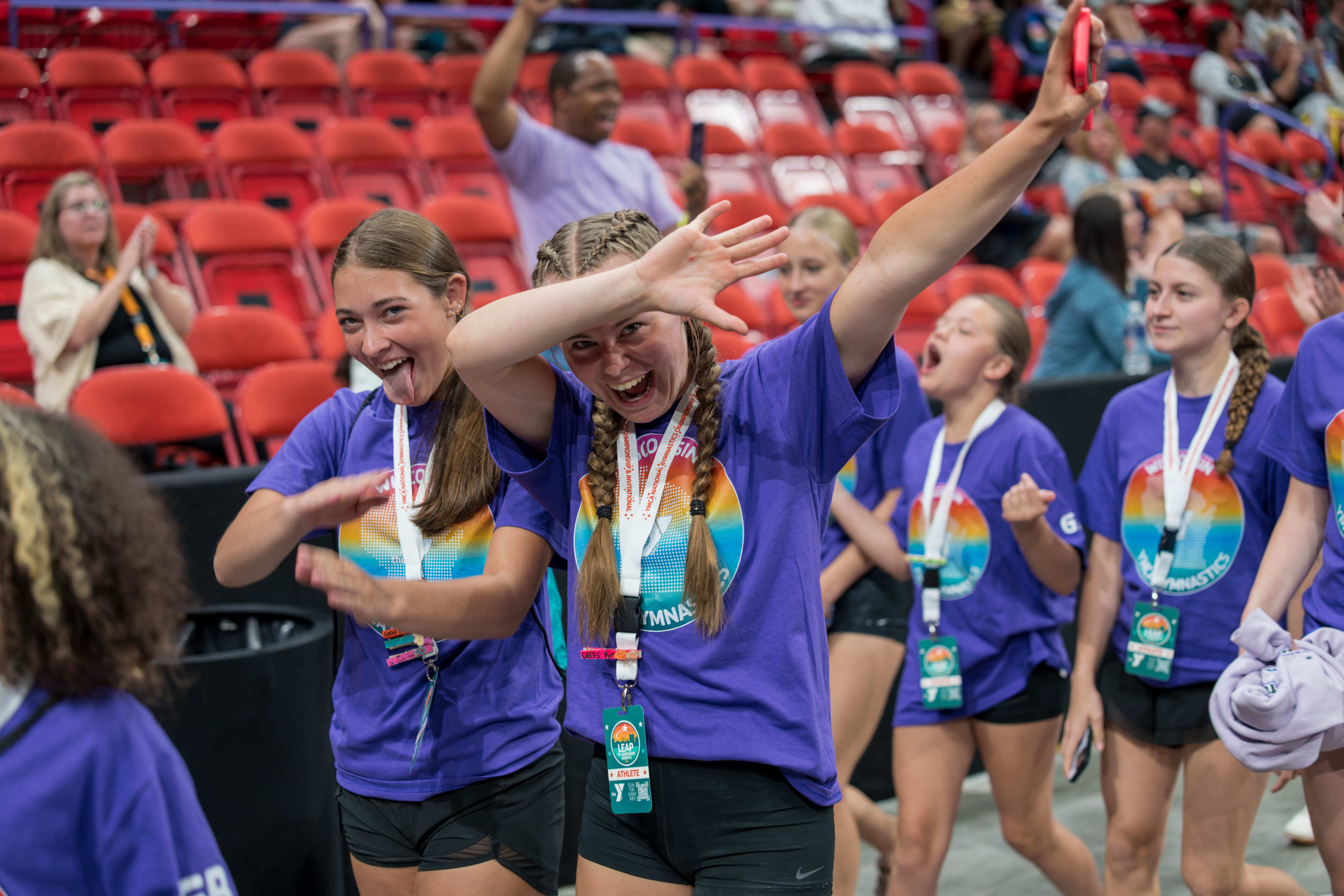 The YMCA National Gymnastics Championship 2025 held at The Resch Center in Green Bay, Wisconsin, USA on June 25th, 2025. Photography by Ross Harried for Second Crop Sports.