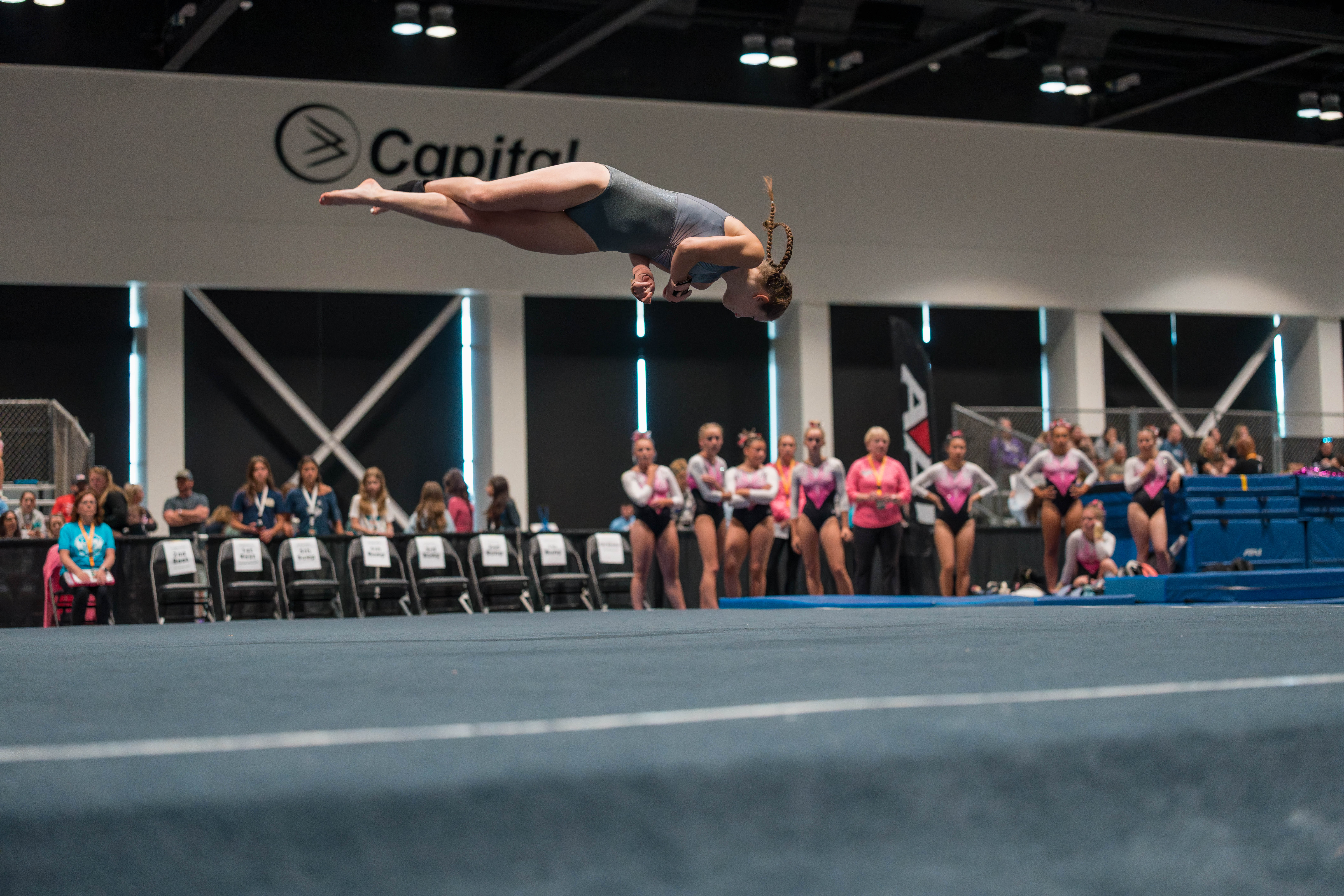 The YMCA National Gymnastics Championship 2025 held at The Resch Center in Green Bay, Wisconsin, USA on June 26th, 2025. Photography by Ross Harried for Second Crop Sports.