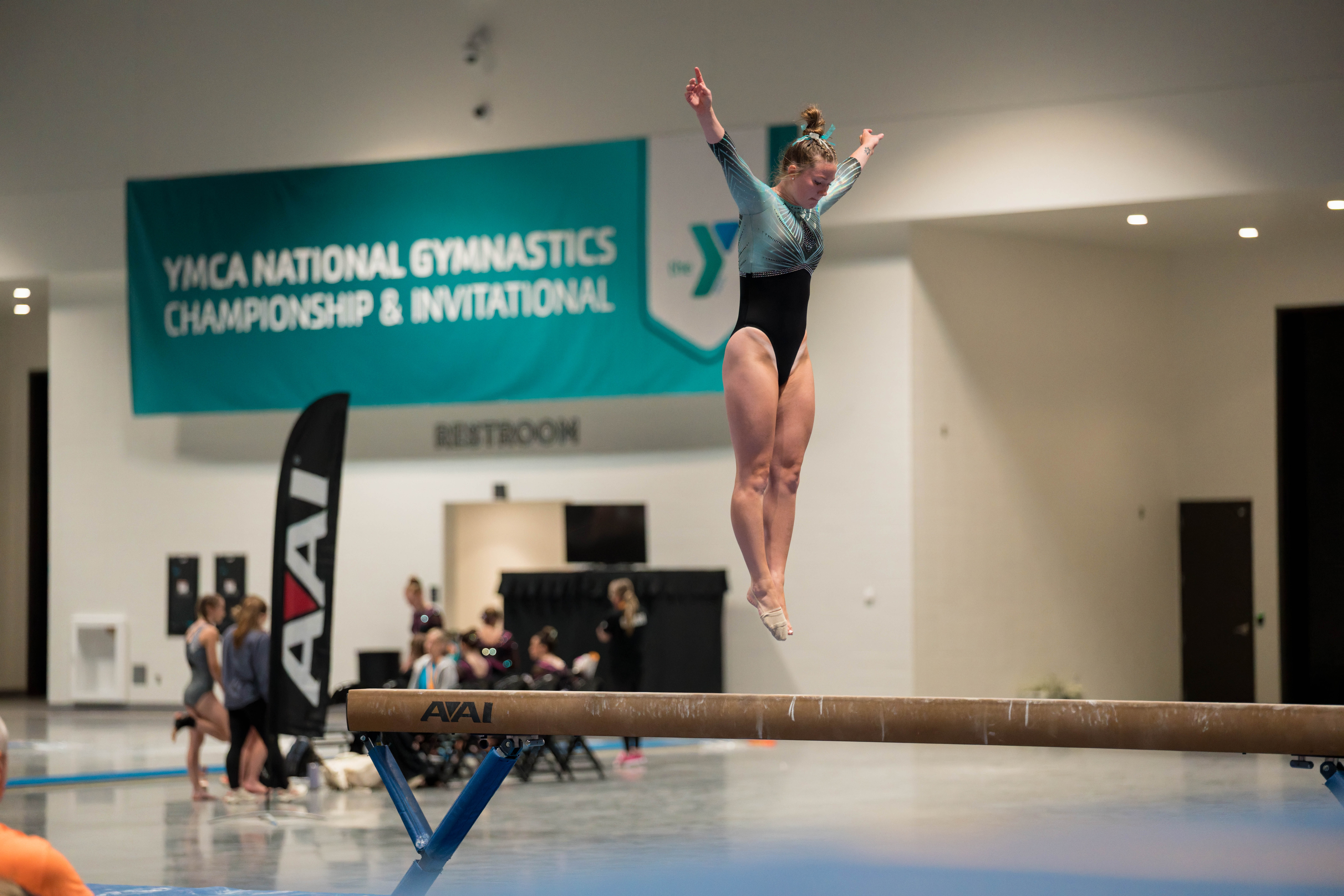 The YMCA National Gymnastics Championship 2025 held at The Resch Center in Green Bay, Wisconsin, USA on June 26th, 2025. Photography by Ross Harried for Second Crop Sports.
