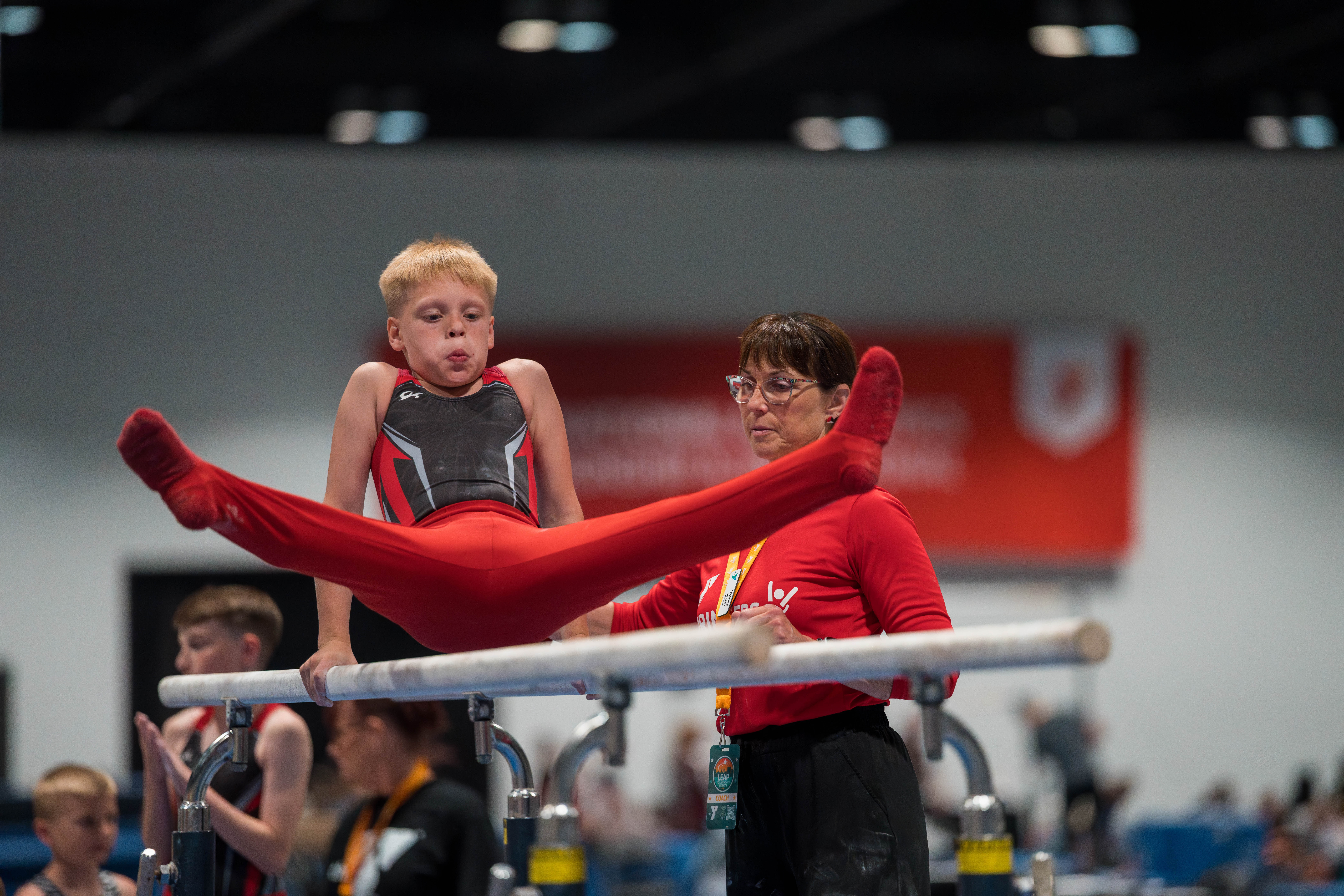 The YMCA National Gymnastics Championship 2025 held at The Resch Center in Green Bay, Wisconsin, USA on June 26th, 2025. Photography by Ross Harried for Second Crop Sports.