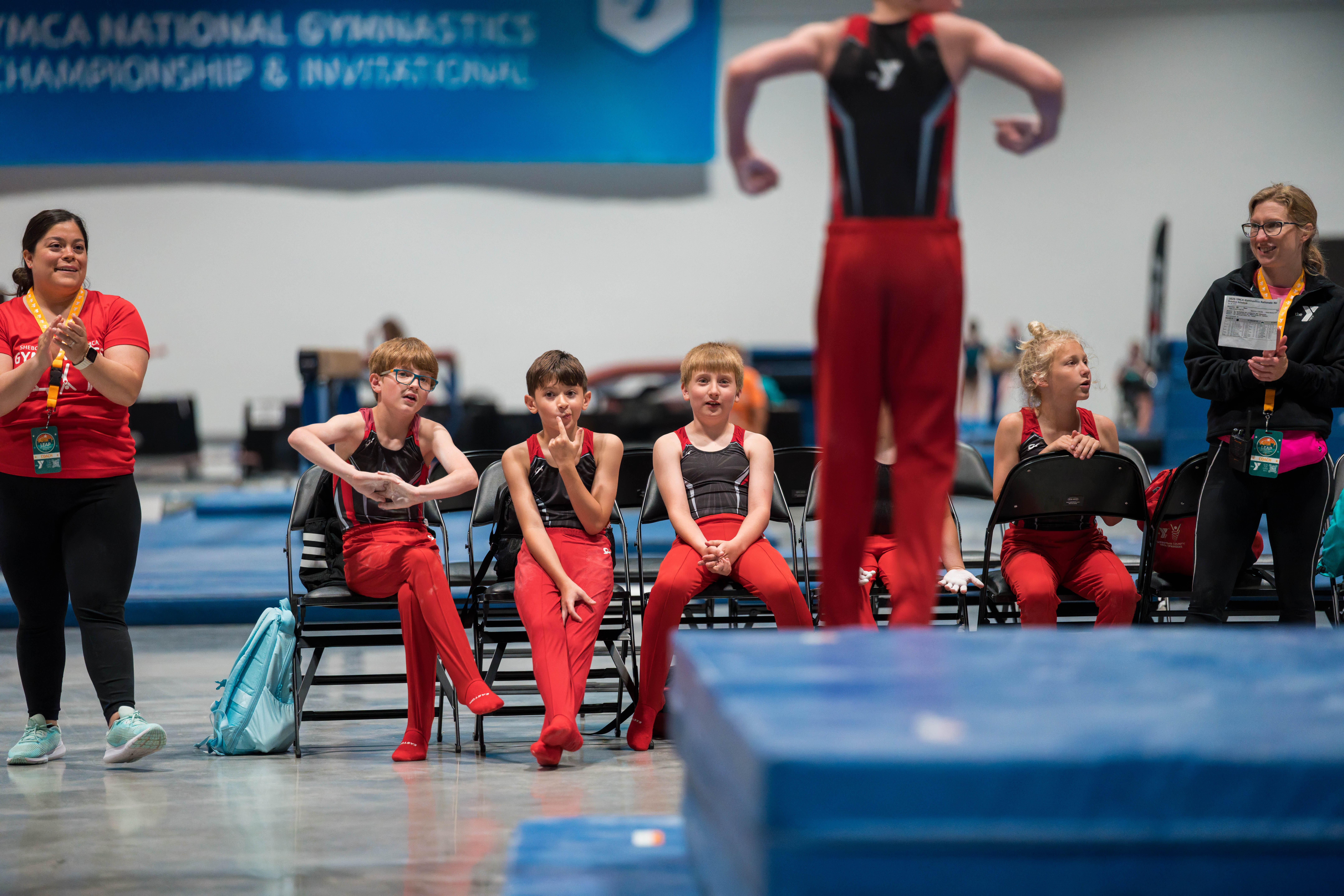 The YMCA National Gymnastics Championship 2025 held at The Resch Center in Green Bay, Wisconsin, USA on June 26th, 2025. Photography by Ross Harried for Second Crop Sports.