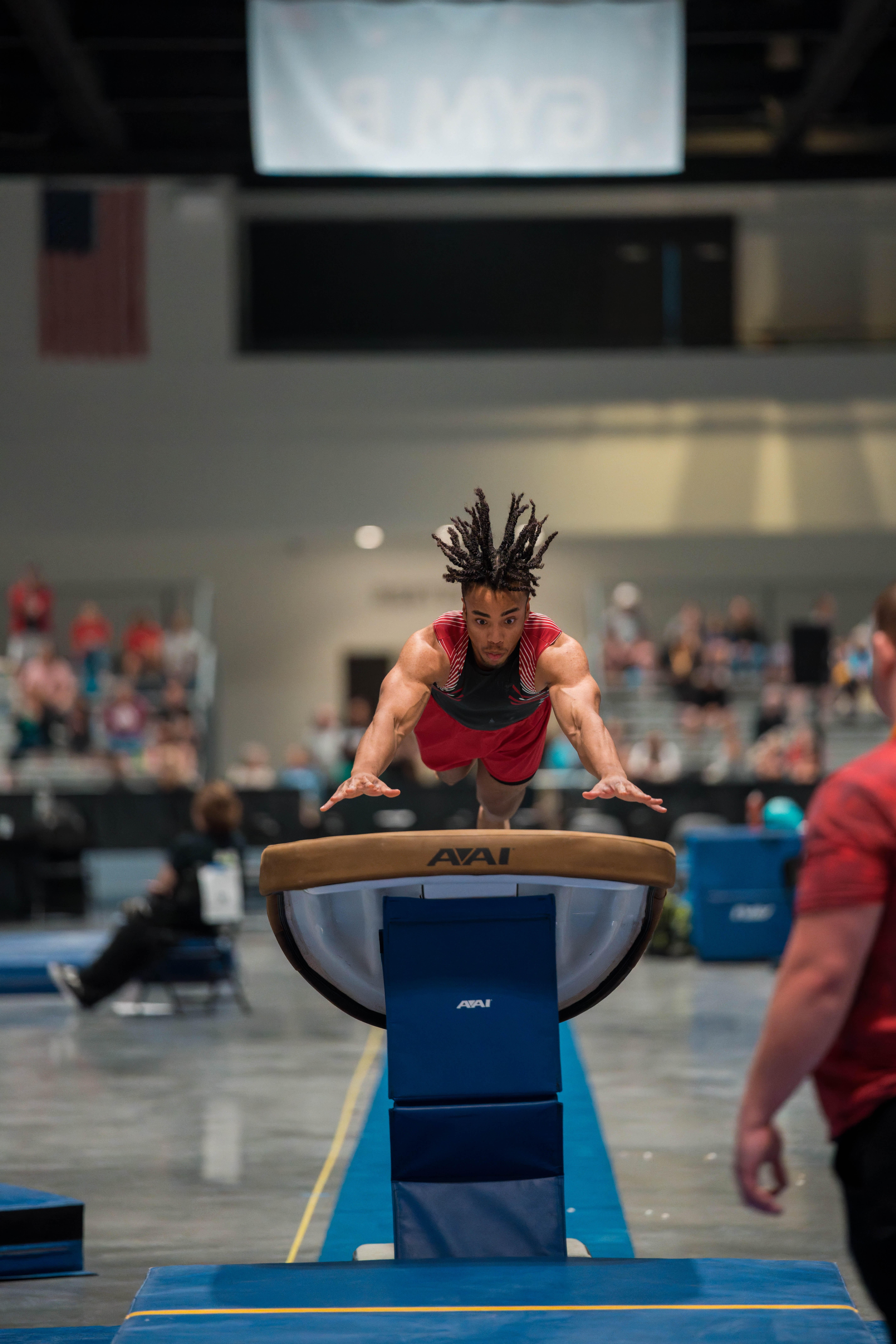 The YMCA National Gymnastics Championship 2025 held at The Resch Center in Green Bay, Wisconsin, USA on June 26th, 2025. Photography by Ross Harried for Second Crop Sports.