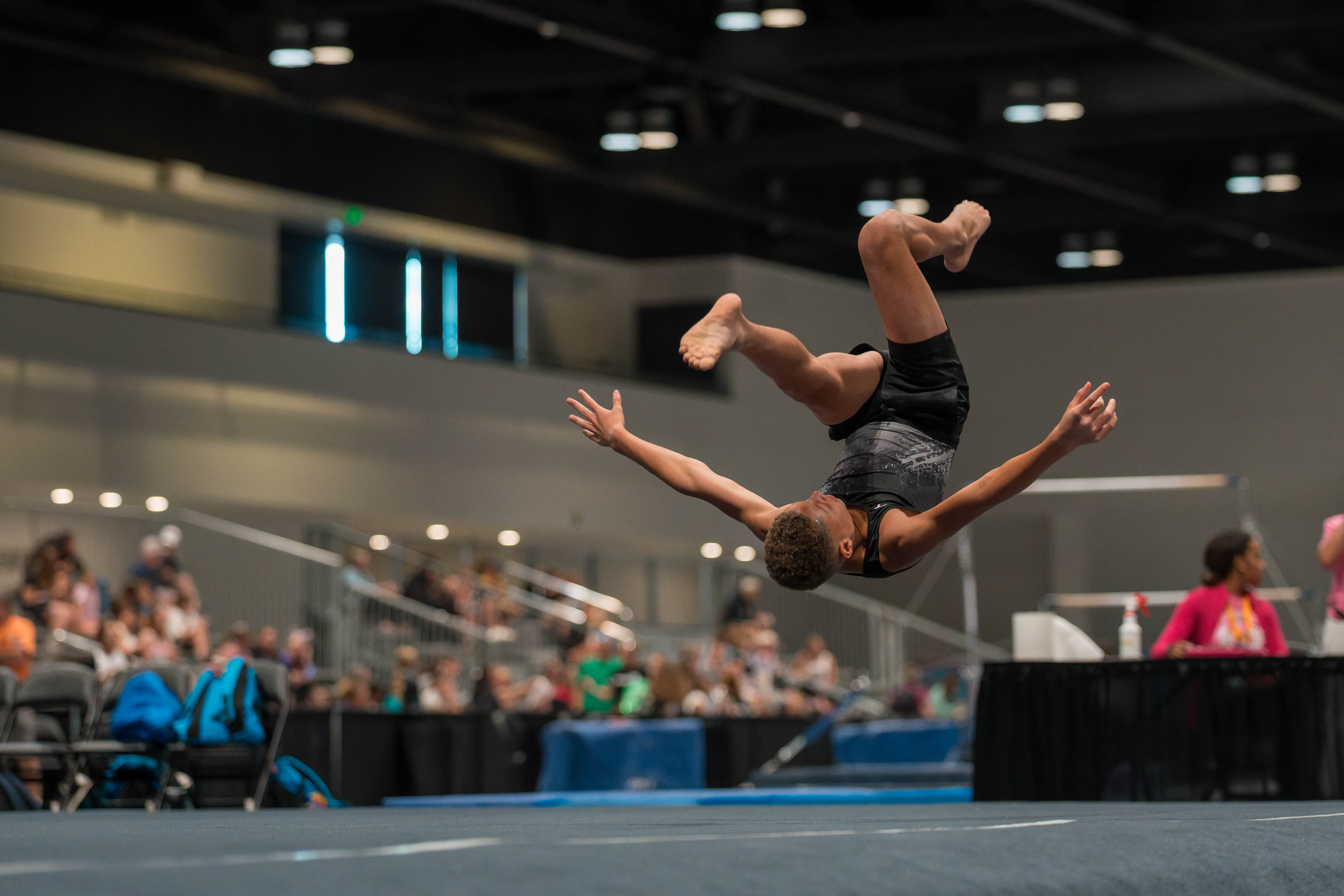 The YMCA National Gymnastics Championship 2025 held at The Resch Center in Green Bay, Wisconsin, USA on June 27th, 2025. Photography by Ross Harried for Second Crop Sports.