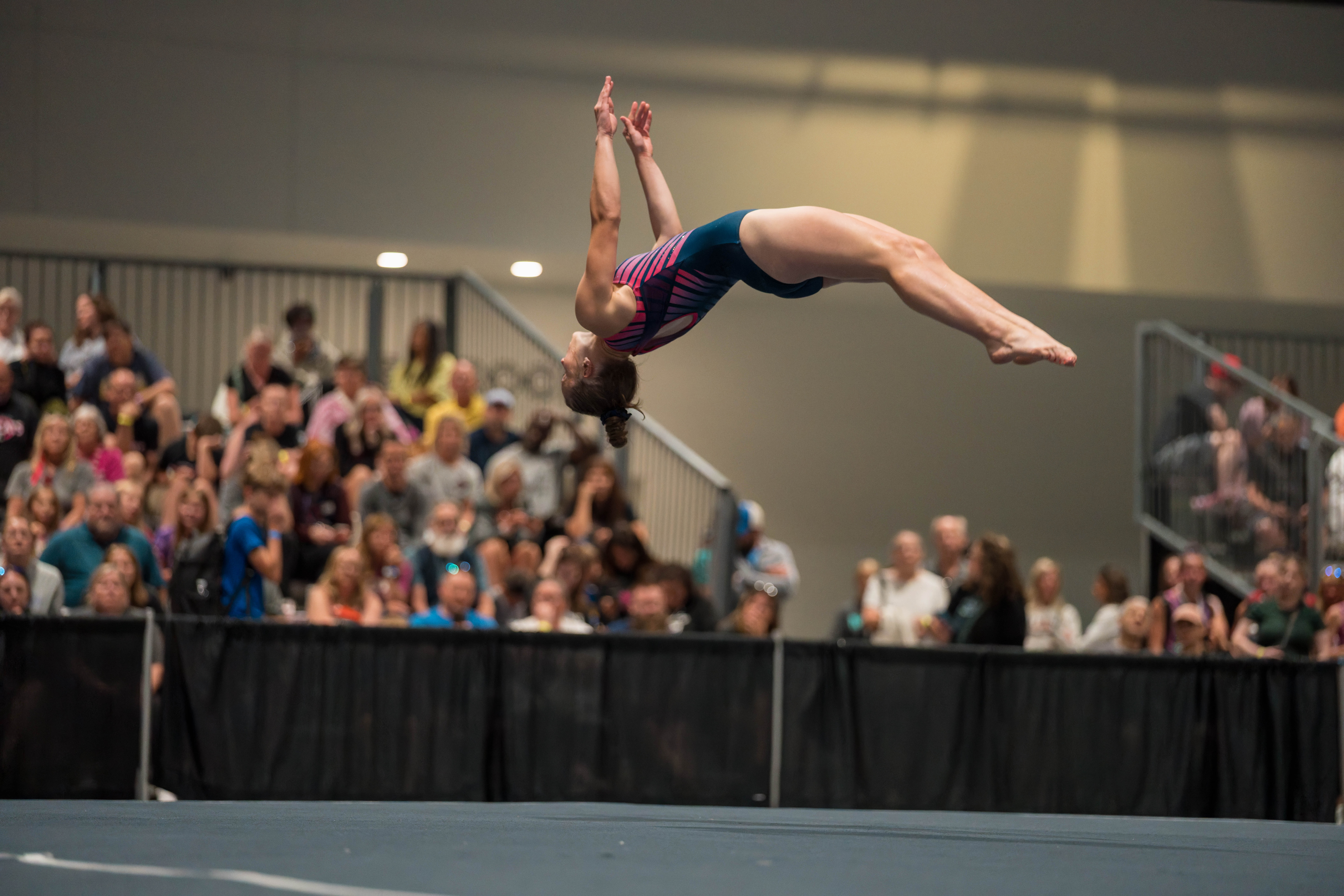 The YMCA National Gymnastics Championship 2025 held at The Resch Center in Green Bay, Wisconsin, USA on June 27th, 2025. Photography by Ross Harried for Second Crop Sports.