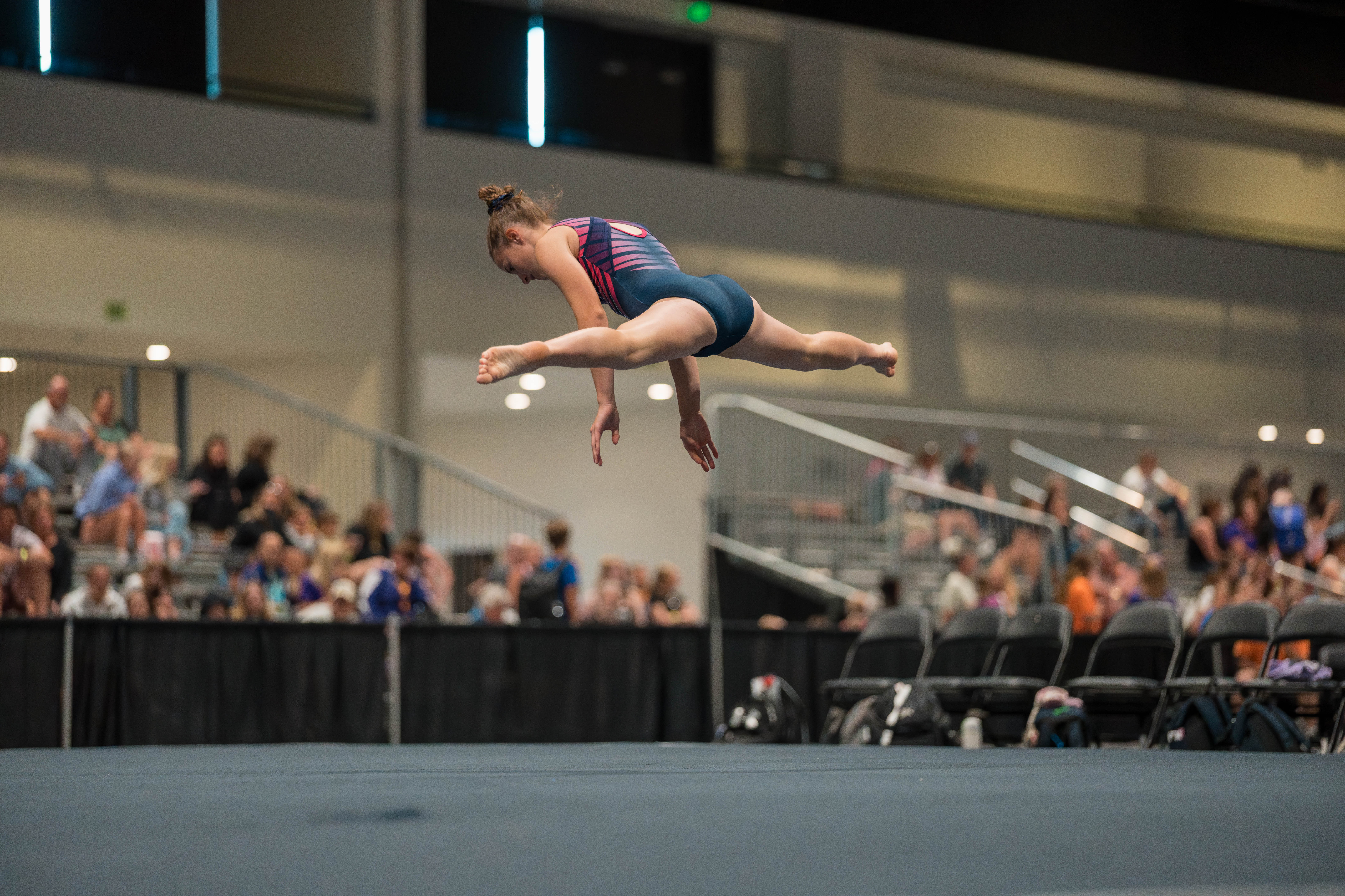 The YMCA National Gymnastics Championship 2025 held at The Resch Center in Green Bay, Wisconsin, USA on June 27th, 2025. Photography by Ross Harried for Second Crop Sports.