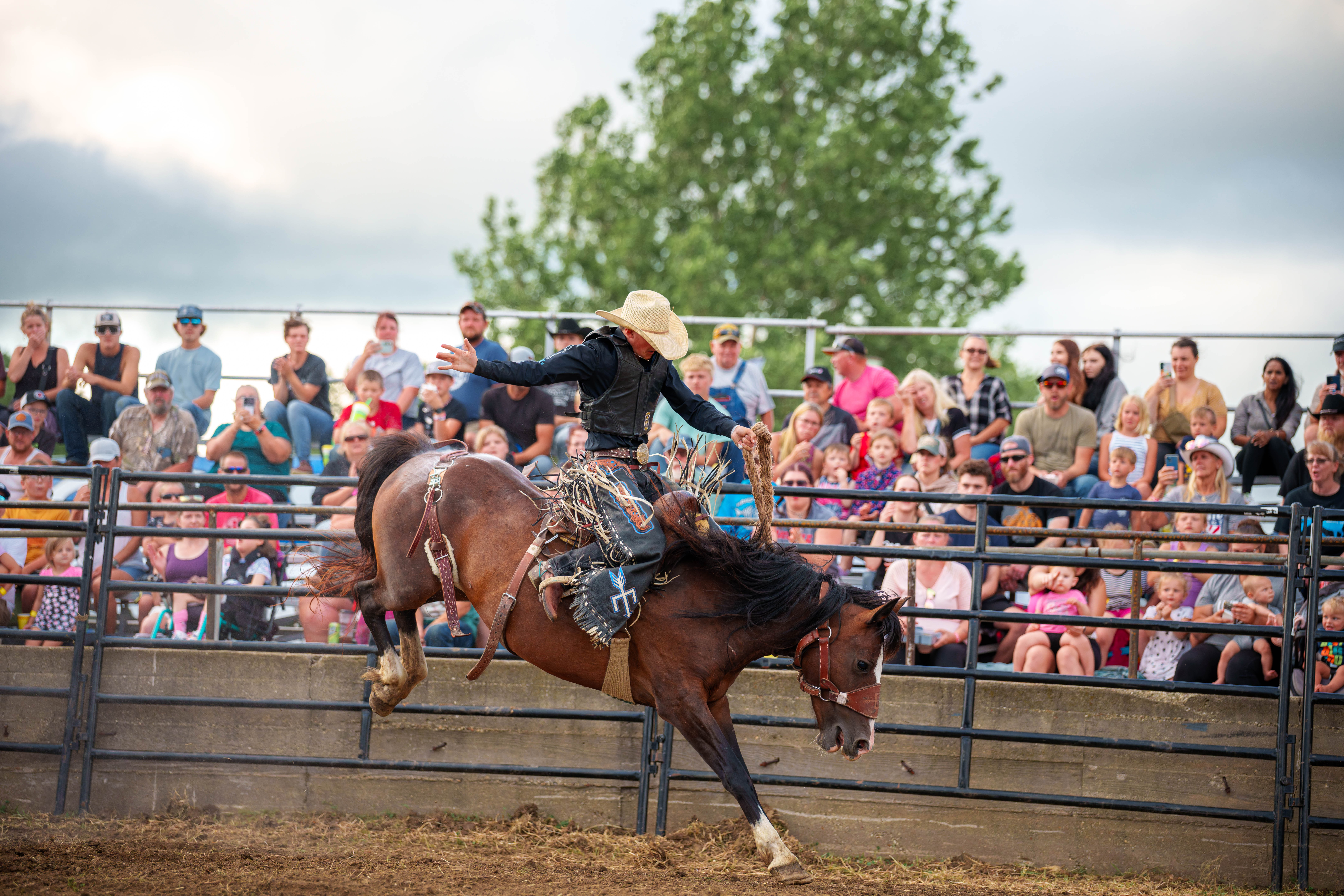 Bucking Bulls full rodeo at the Green County Fair in Monroe, Wisconsin on July 16th, 2025. Photography by Ross Harried for Second Crop Sports.