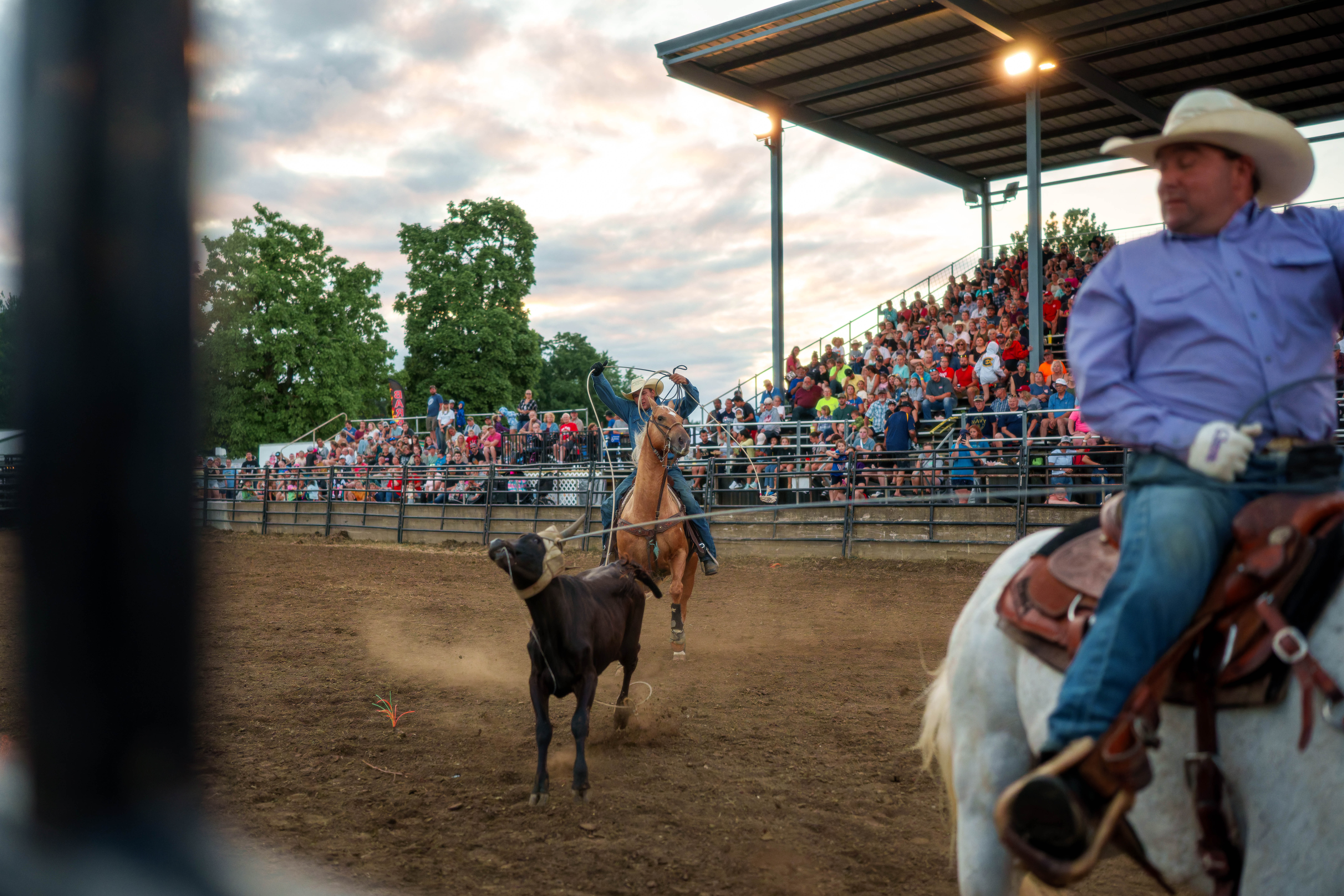 Bucking Bulls full rodeo at the Green County Fair in Monroe, Wisconsin on July 16th, 2025. Photography by Ross Harried for Second Crop Sports.