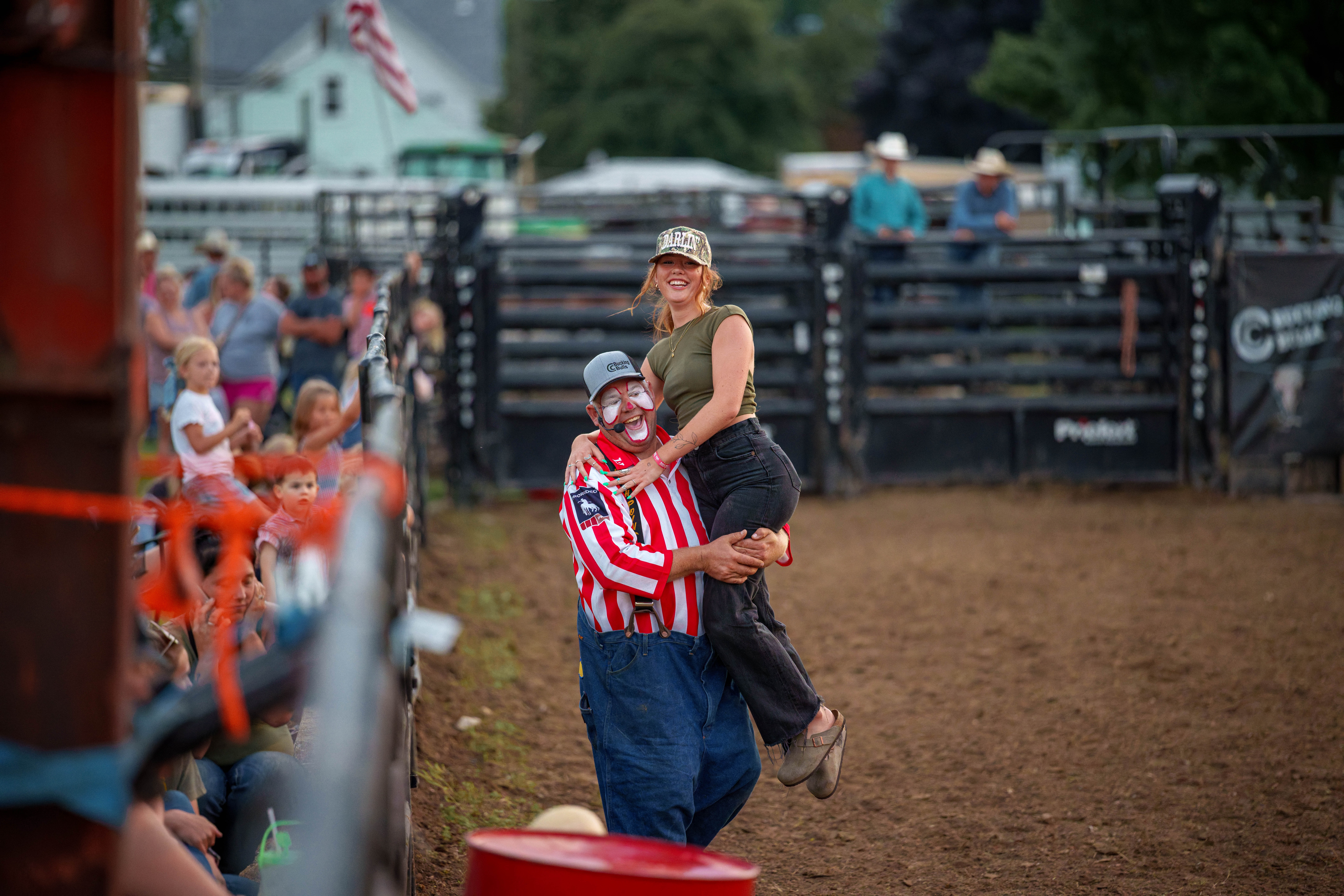 Bucking Bulls full rodeo at the Green County Fair in Monroe, Wisconsin on July 16th, 2025. Photography by Ross Harried for Second Crop Sports.