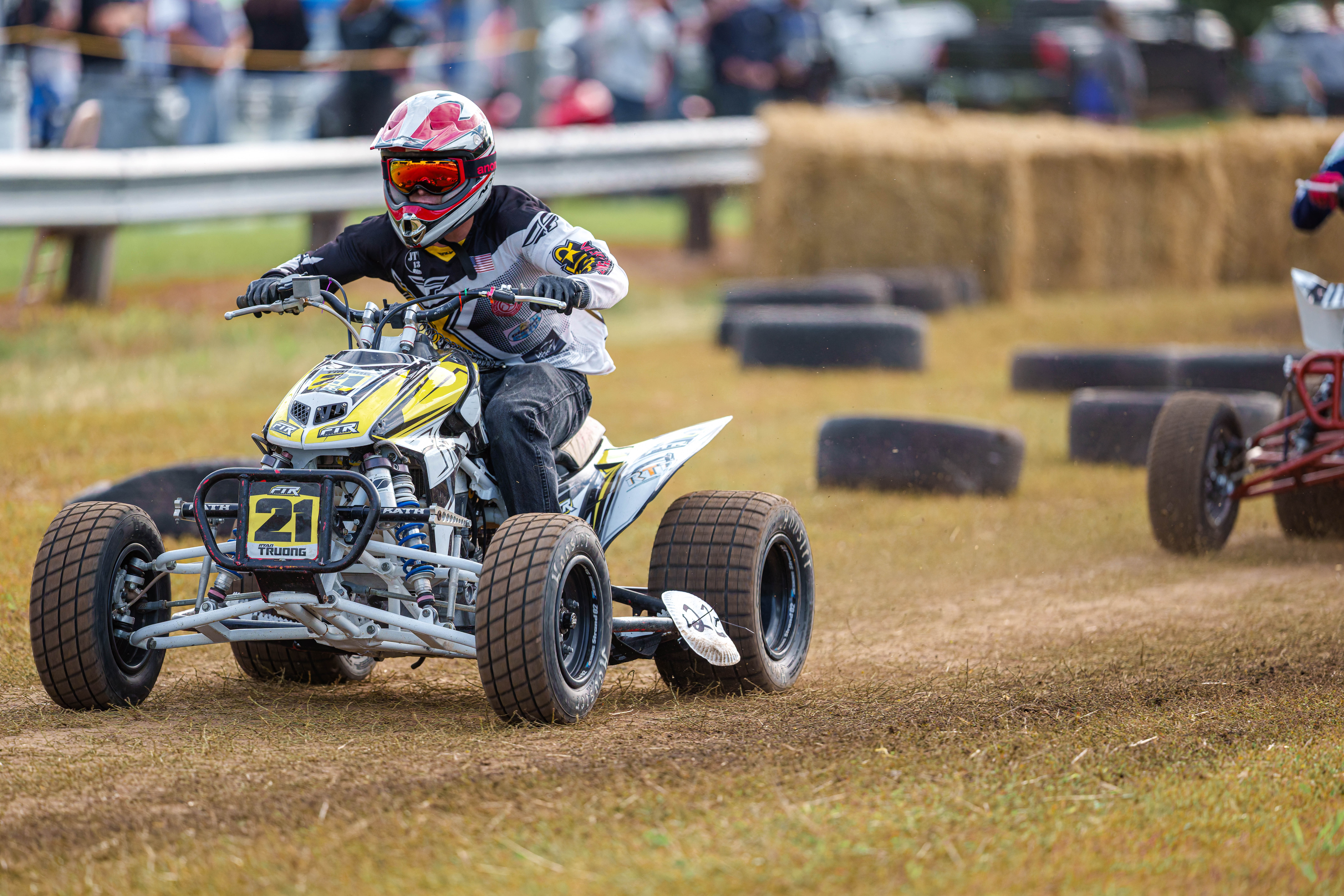 SWIRA dirt bike and atv races at the Green County Fair in Monroe, Wisconsin on July 17th, 2025. Photography by Ross Harried for Second Crop Sports.