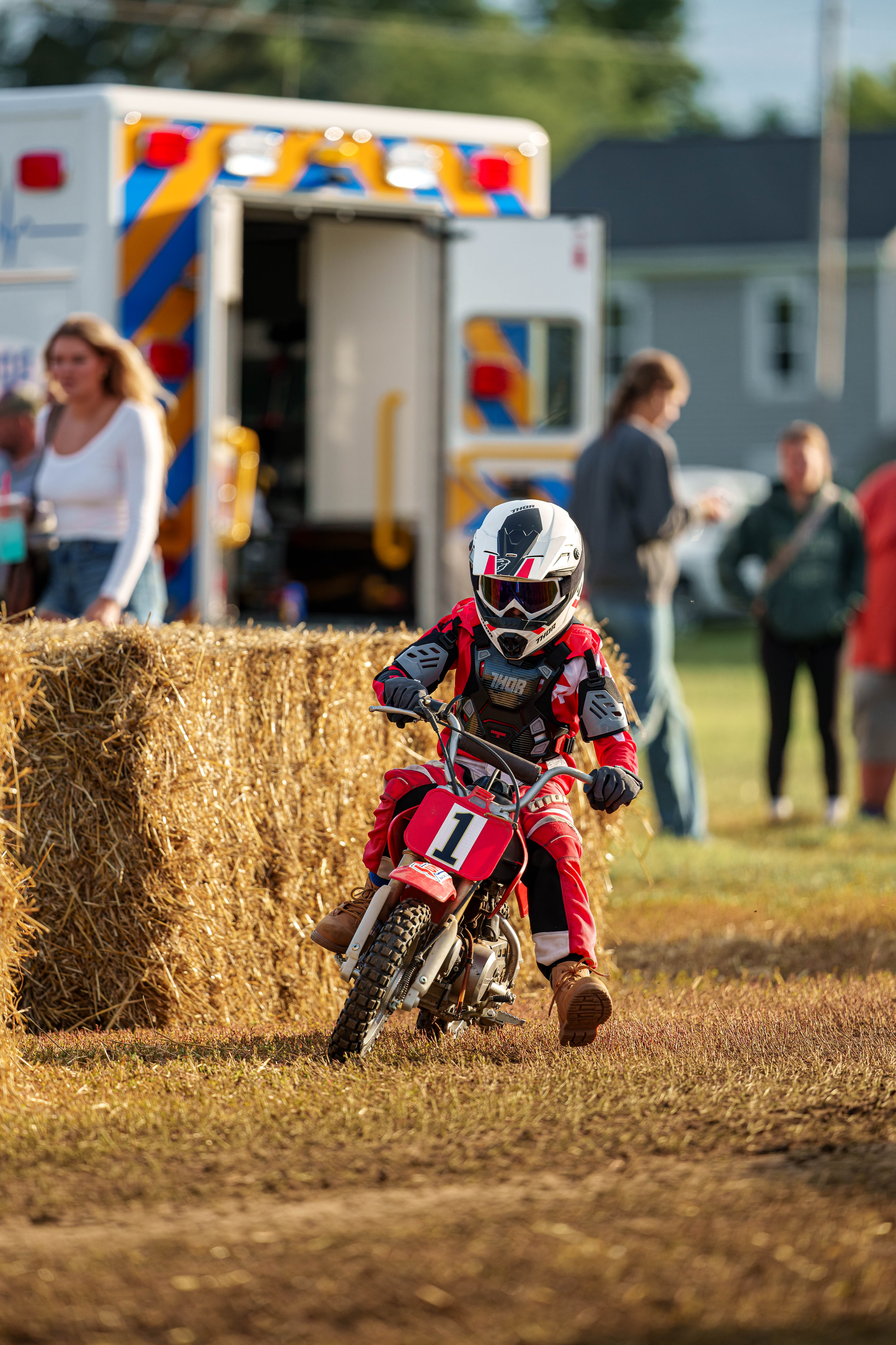 SWIRA dirt bike and atv races at the Green County Fair in Monroe, Wisconsin on July 17th, 2025. Photography by Ross Harried for Second Crop Sports.