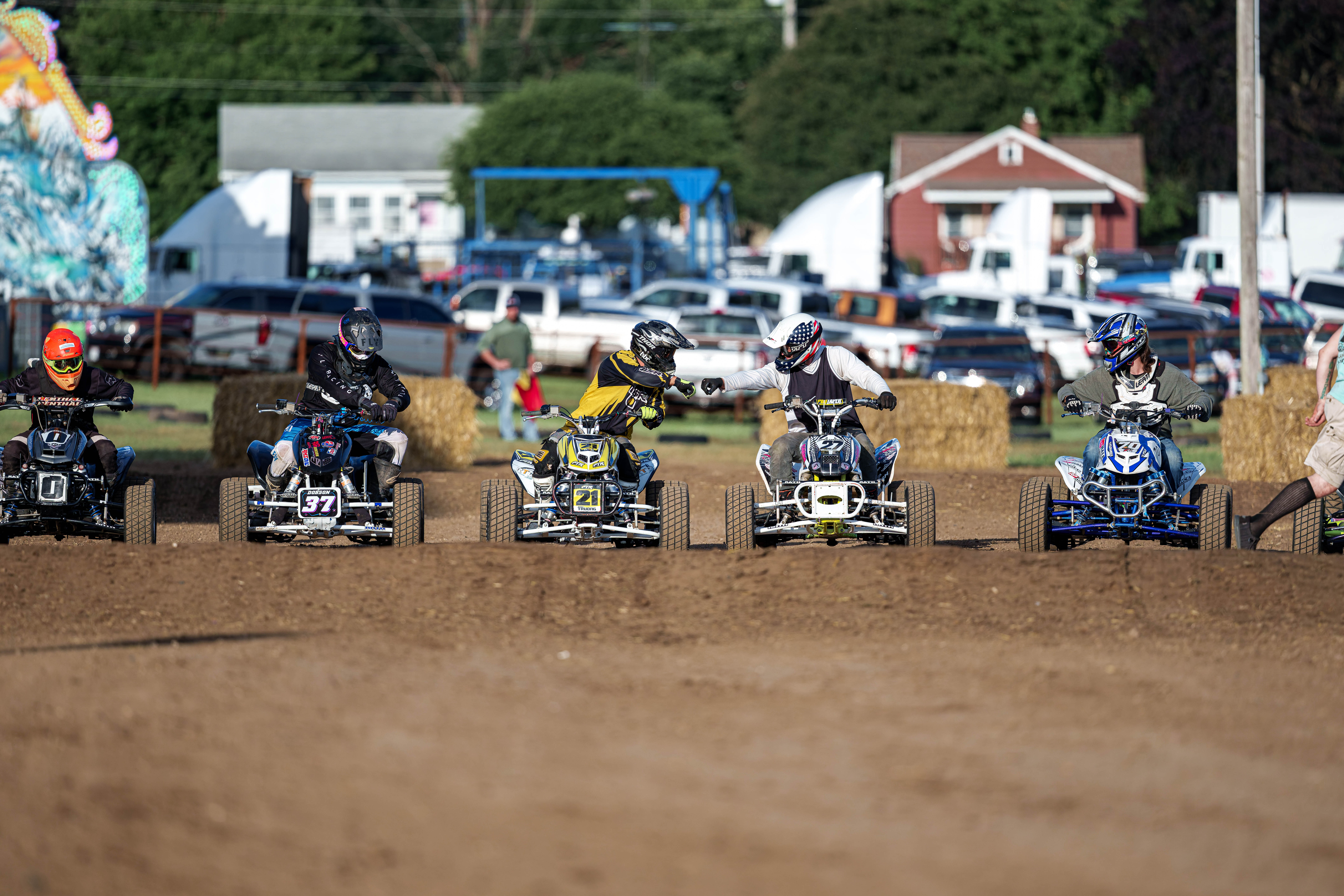 SWIRA dirt bike and atv races at the Green County Fair in Monroe, Wisconsin on July 17th, 2025. Photography by Ross Harried for Second Crop Sports.