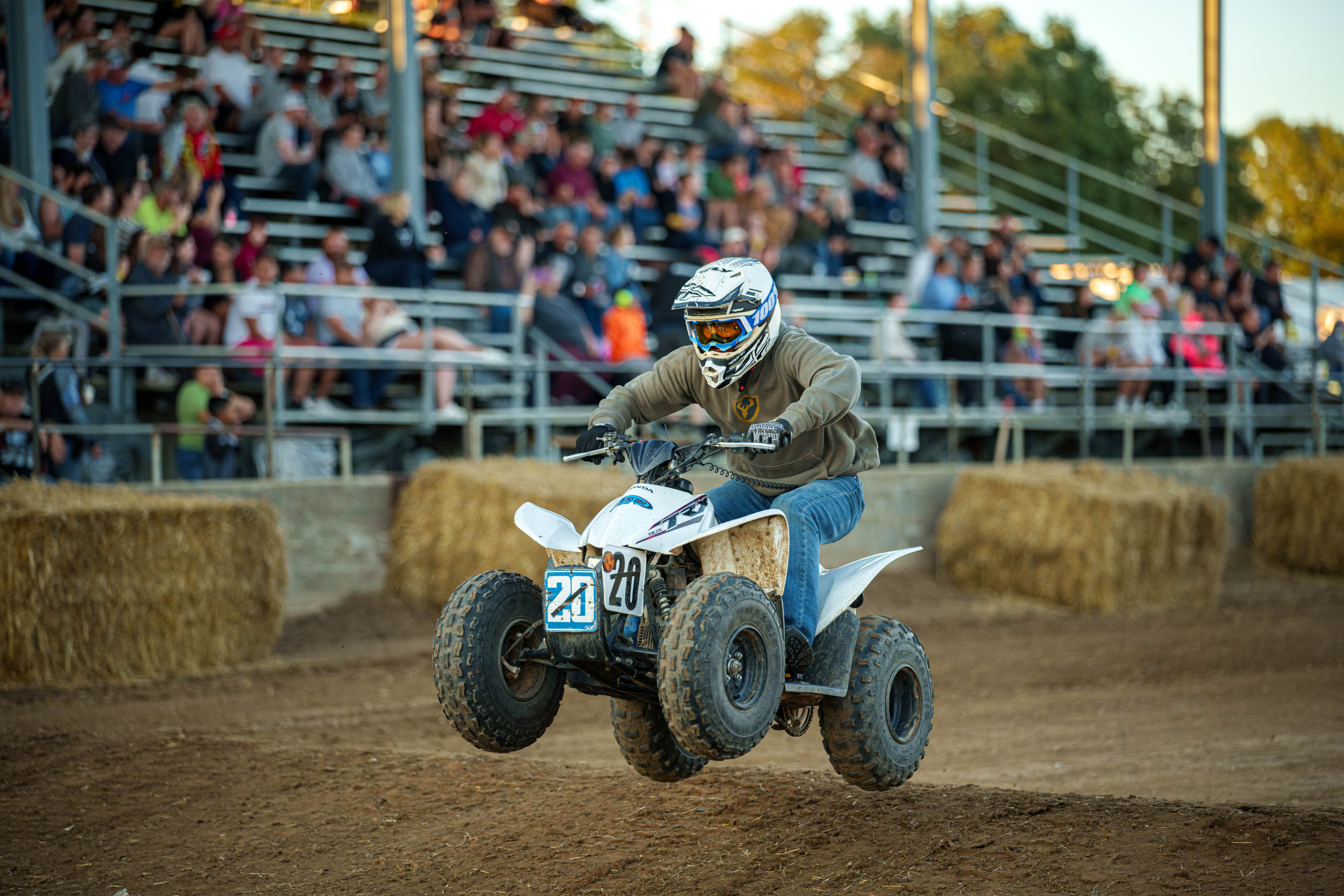 SWIRA dirt bike and atv races at the Green County Fair in Monroe, Wisconsin on July 17th, 2025. Photography by Ross Harried for Second Crop Sports.