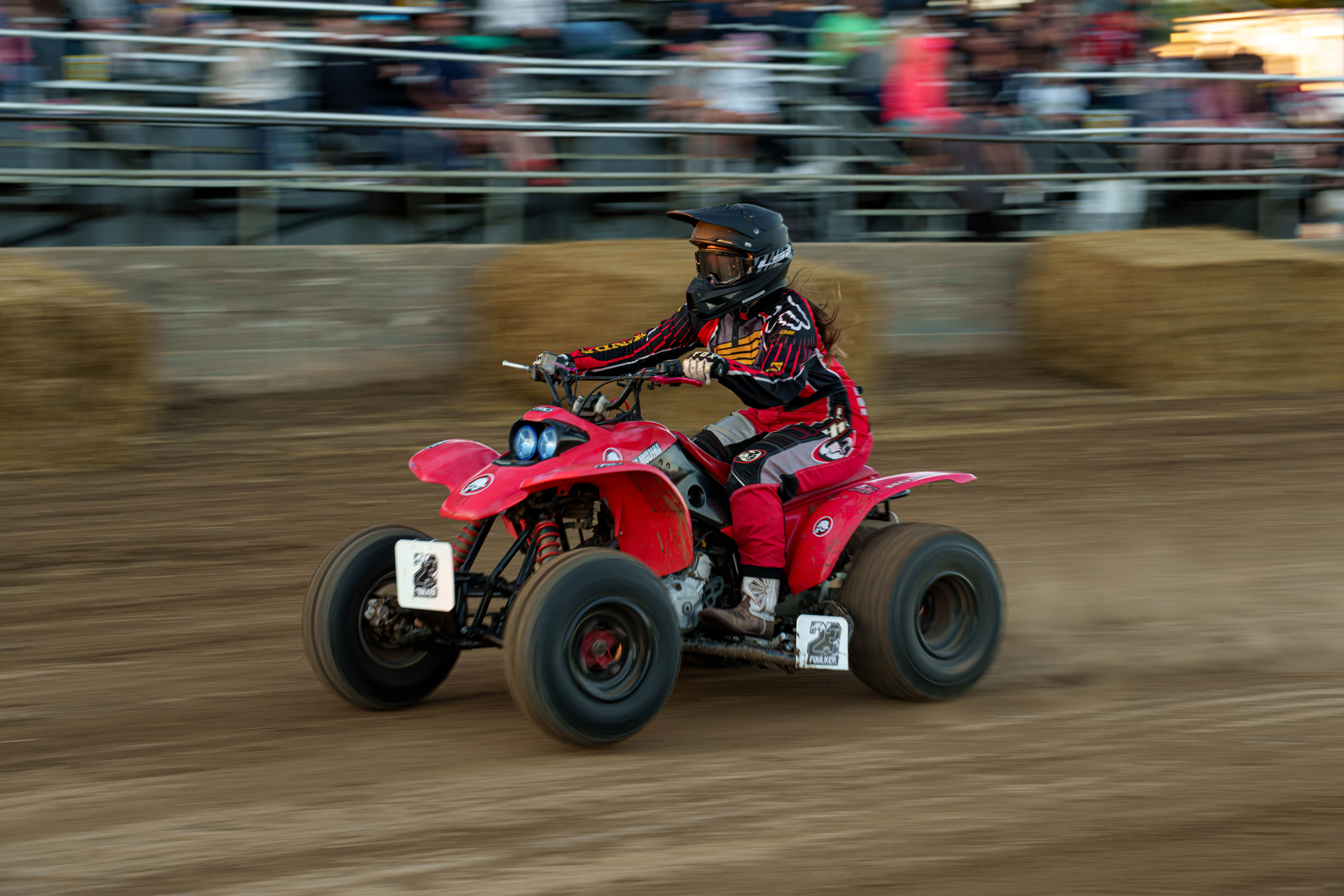 SWIRA dirt bike and atv races at the Green County Fair in Monroe, Wisconsin on July 17th, 2025. Photography by Ross Harried for Second Crop Sports.