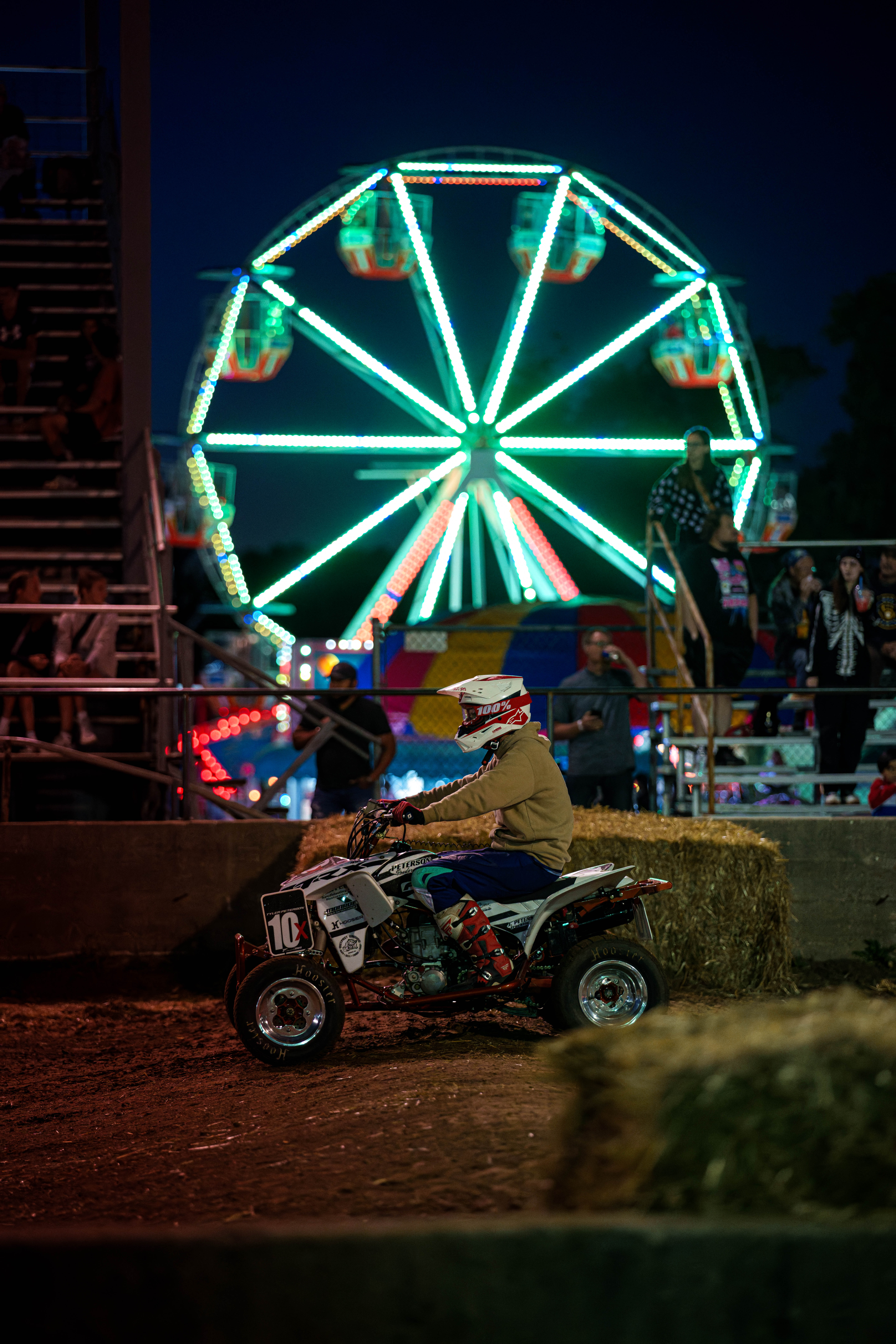 SWIRA dirt bike and atv races at the Green County Fair in Monroe, Wisconsin on July 17th, 2025. Photography by Ross Harried for Second Crop Sports.
