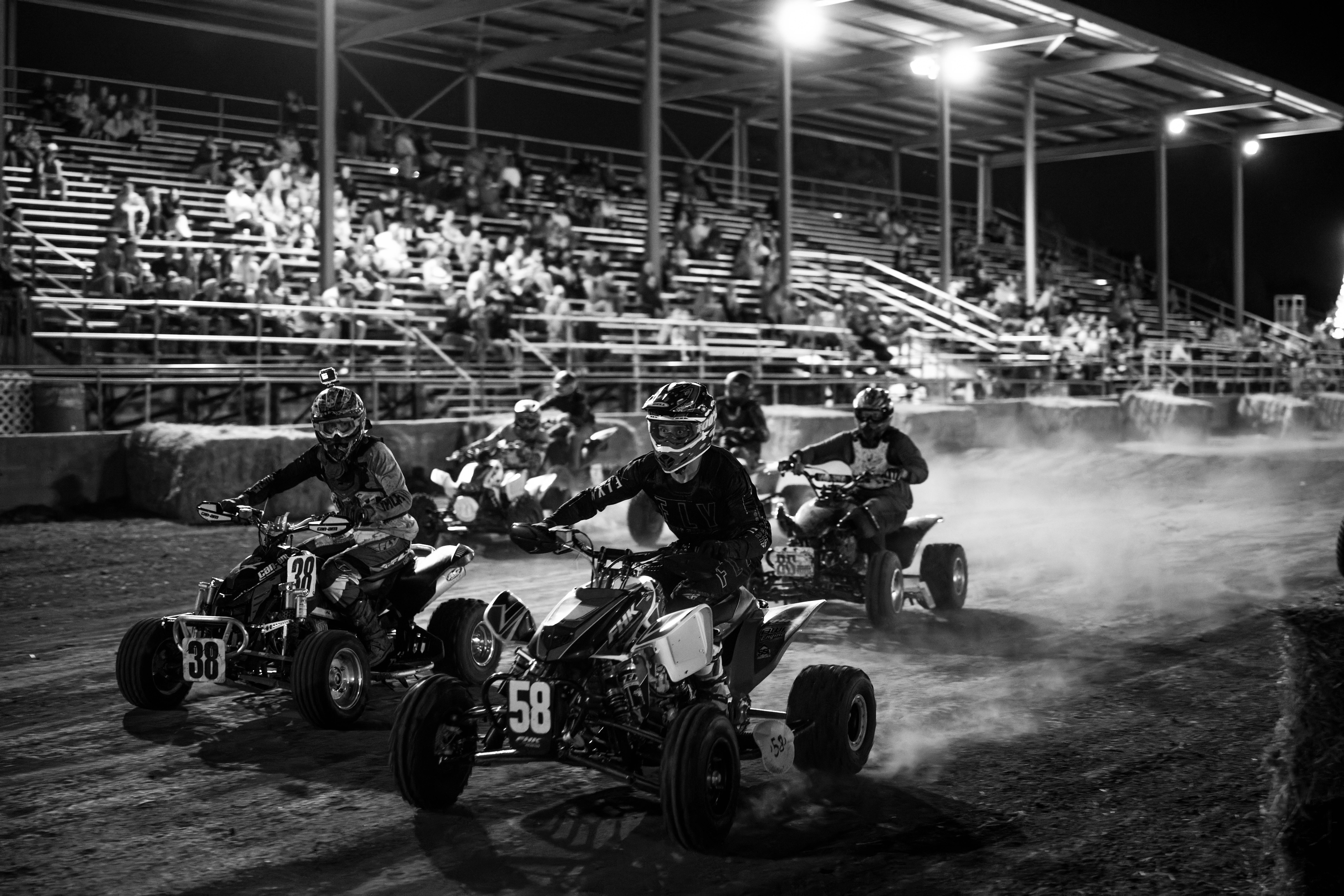 SWIRA dirt bike and atv races at the Green County Fair in Monroe, Wisconsin on July 17th, 2025. Photography by Ross Harried for Second Crop Sports.