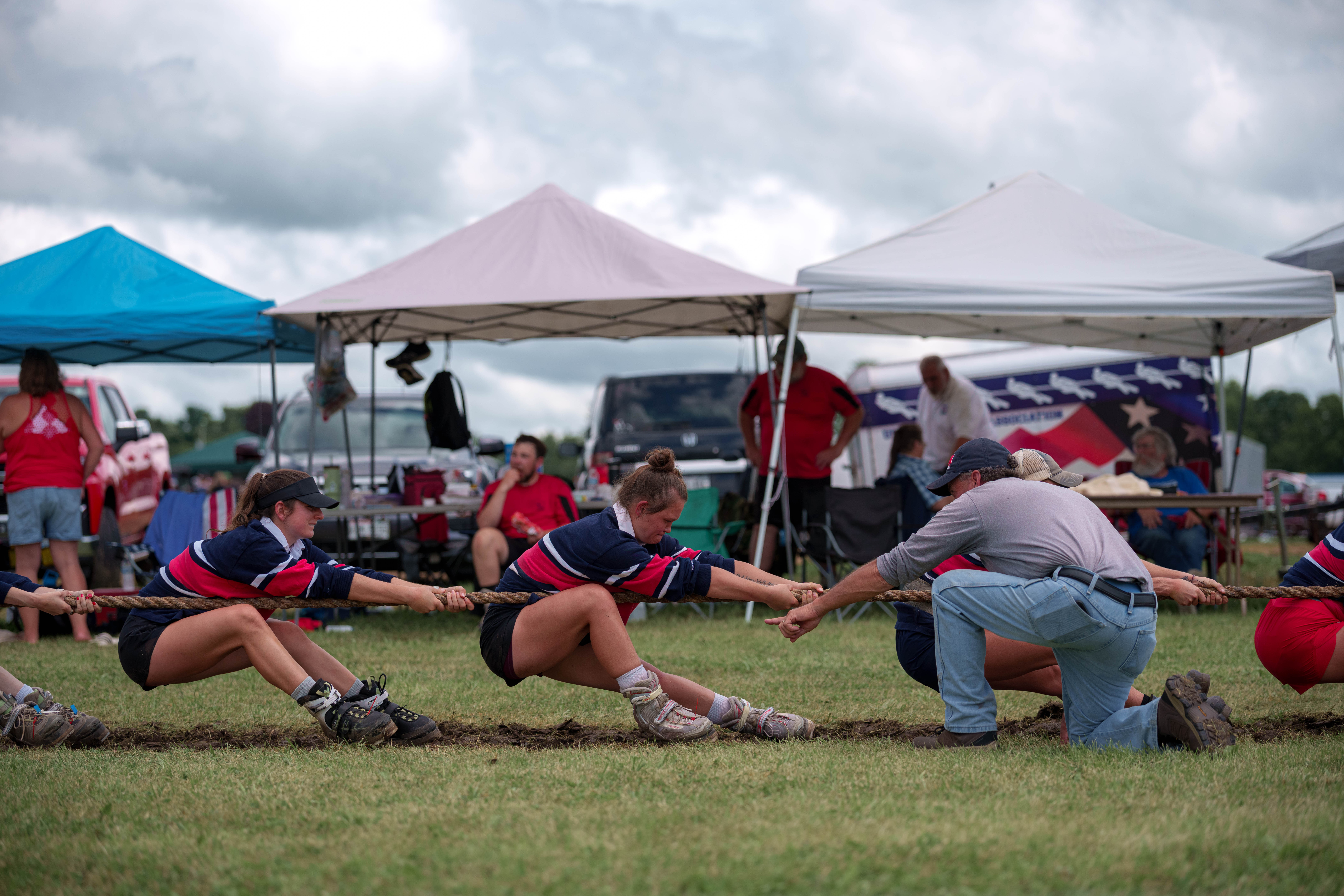 Tug of war at the Green County Fair in Monroe, Wisconsin on July 19th, 2025. Photography by Ross Harried for Second Crop Sports.