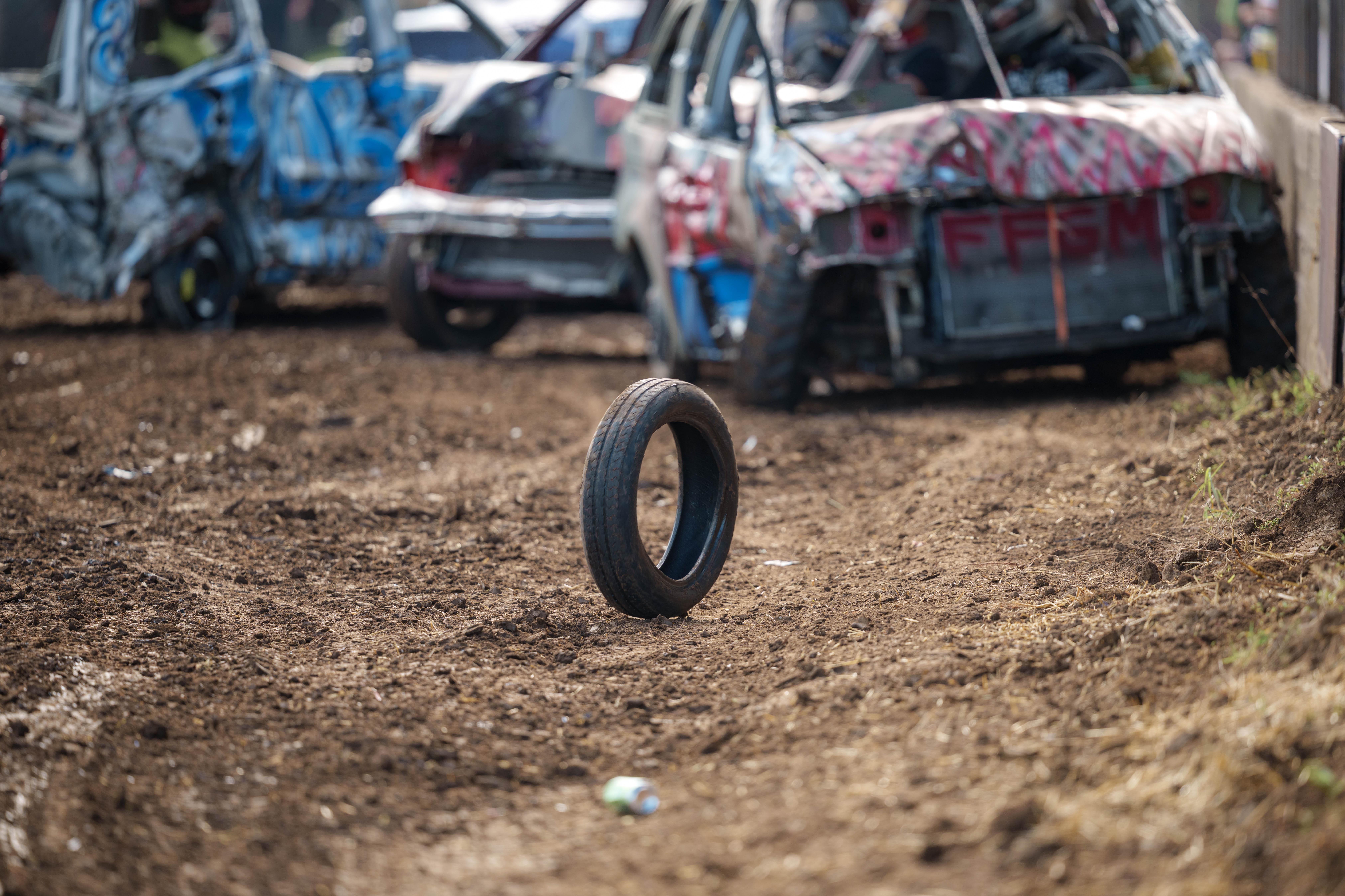 Demolition Derby at the Green County Fair in Monroe, Wisconsin on July 19th, 2025. Photography by Ross Harried for Second Crop Sports.