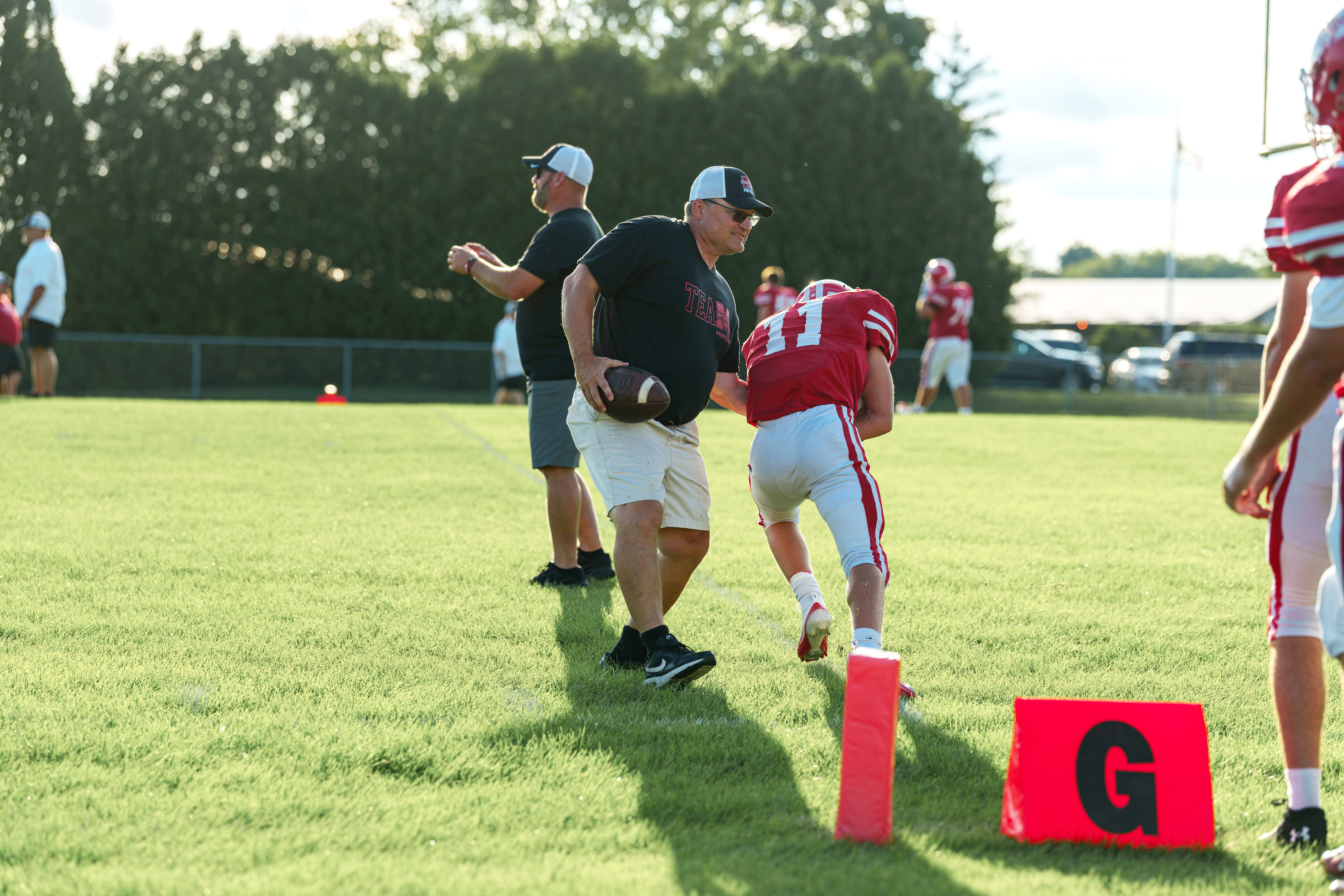 The Monroe Cheesemakers host the Lodi Blue Devils in a high school football game at Monroe High School in Monroe, Wisconsin, on August 22, 2025. Lodi defeated Monroe 21–14. Photography by Ross Harried for Second Crop Sports.