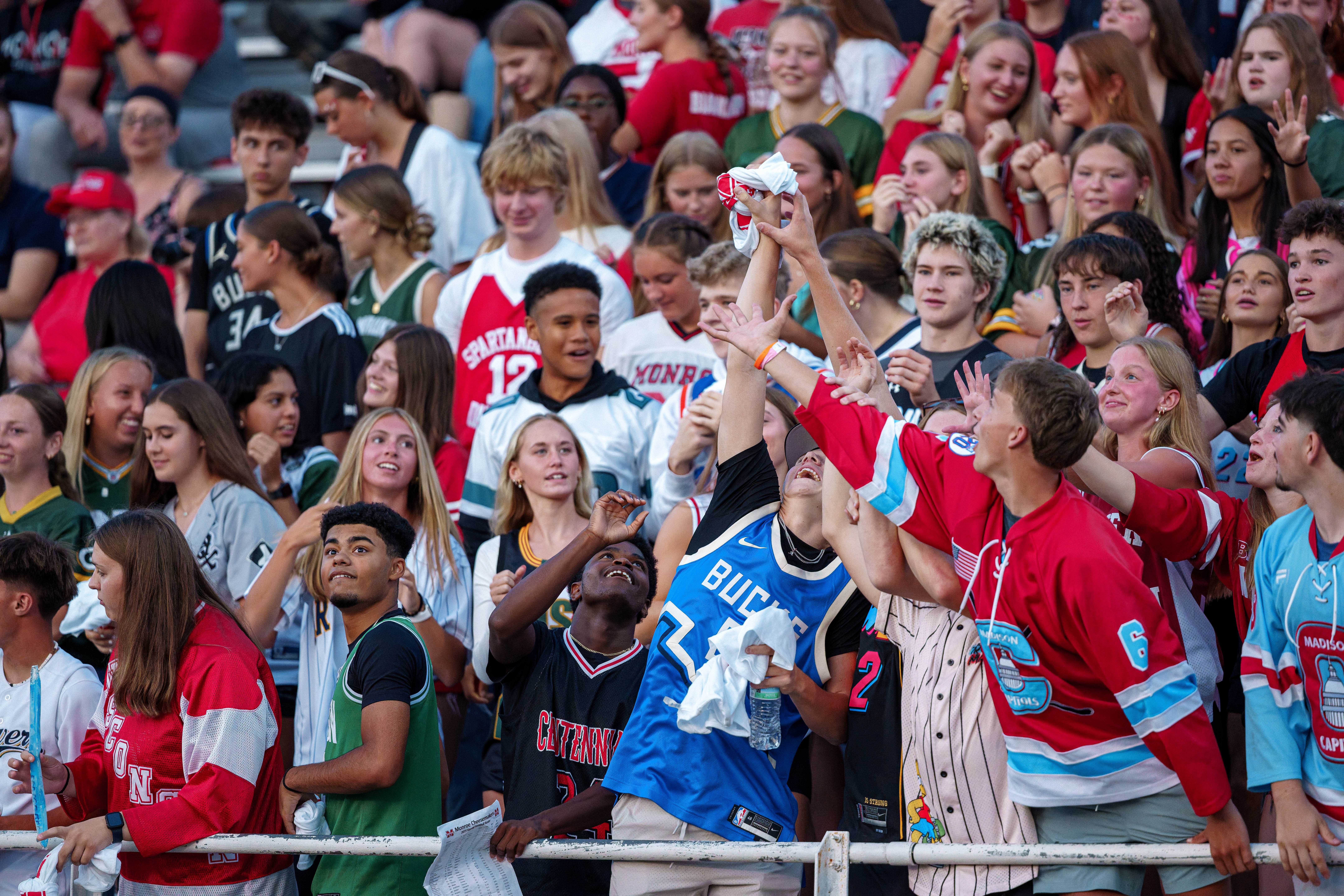 The Monroe Cheesemakers host the Lodi Blue Devils in a high school football game at Monroe High School in Monroe, Wisconsin, on August 22, 2025. Lodi defeated Monroe 21–14. Photography by Ross Harried for Second Crop Sports.