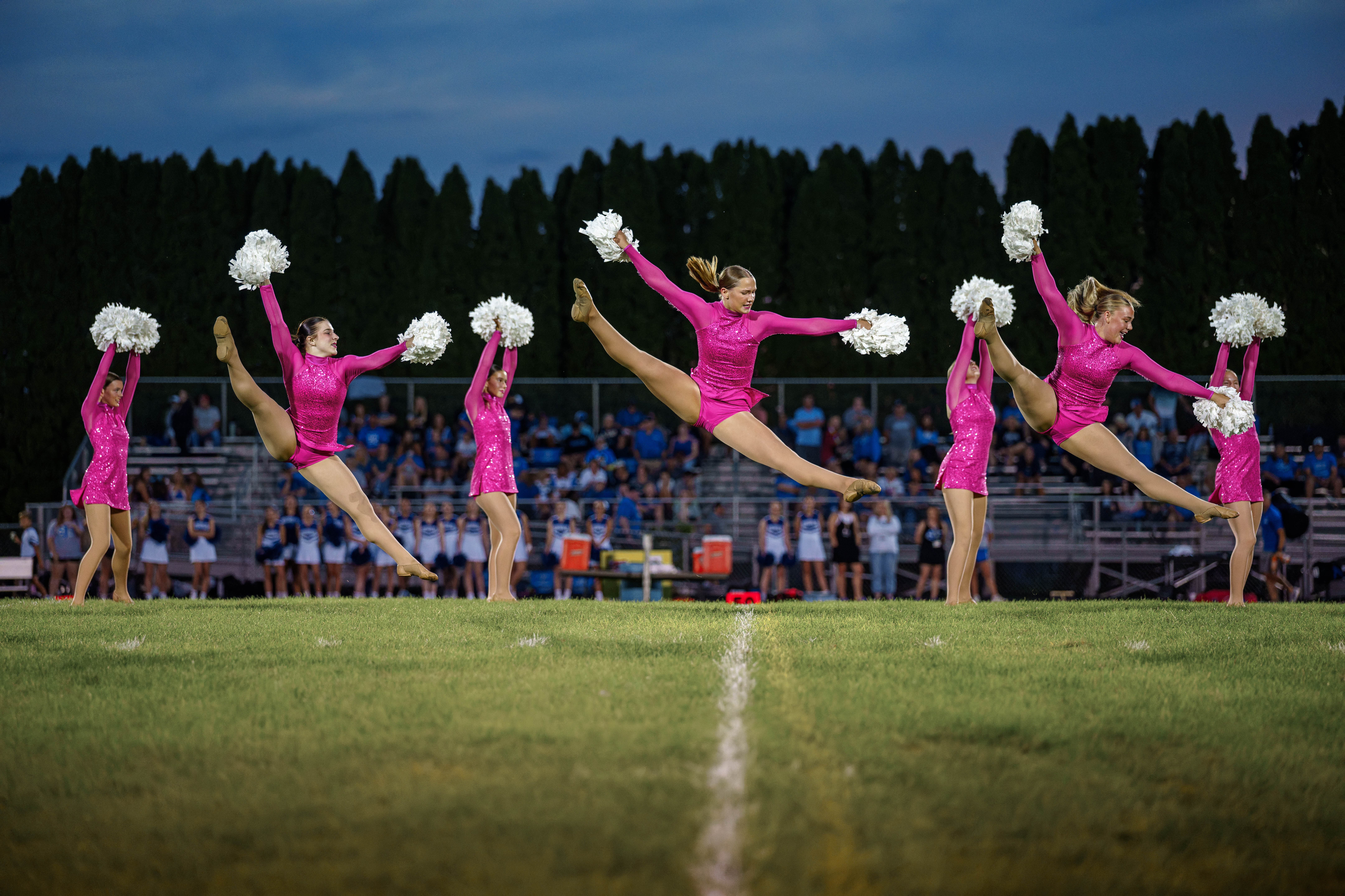 The Monroe Cheesemakers host the Lodi Blue Devils in a high school football game at Monroe High School in Monroe, Wisconsin, on August 22, 2025. Lodi defeated Monroe 21–14. Photography by Ross Harried for Second Crop Sports.